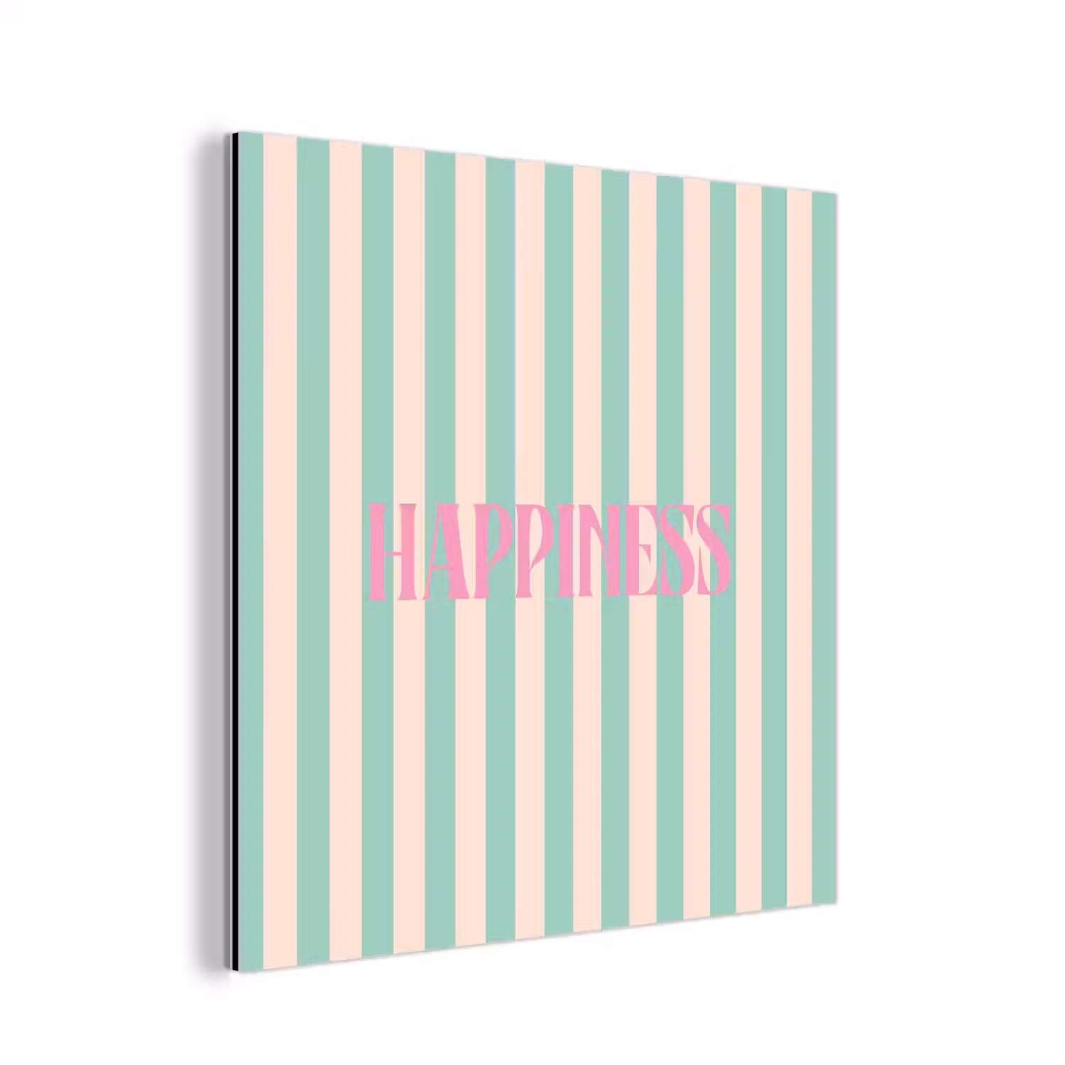 Roze - Groen - Strepen - Happiness aluminium wit klein -3d