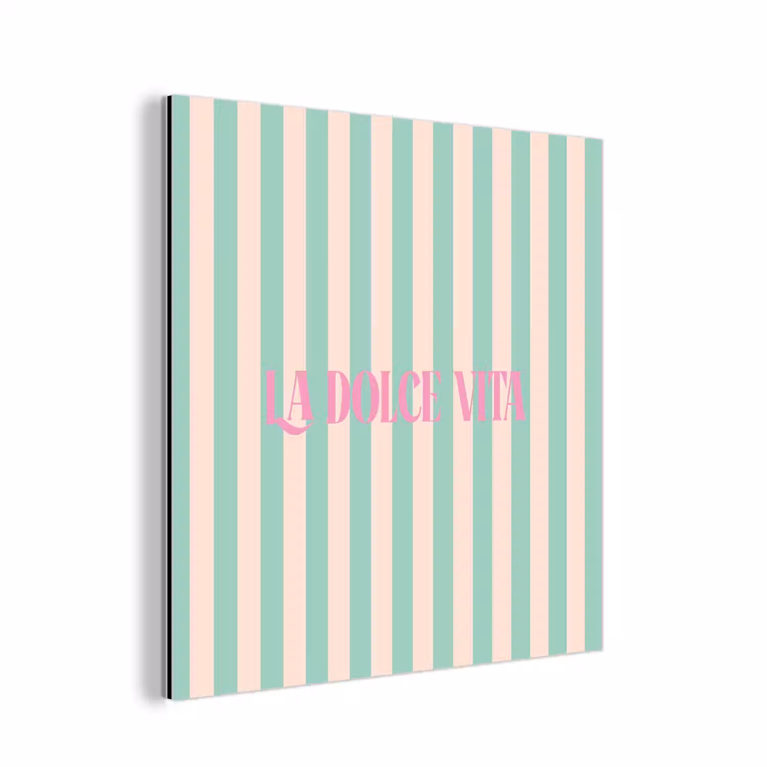 Roze - Groen - Strepen - La dolce vita aluminium wit klein -3d