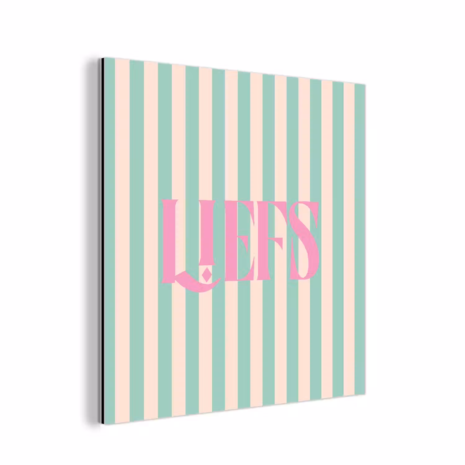 Roze - Groen - Strepen - Liefs aluminium wit klein -3d