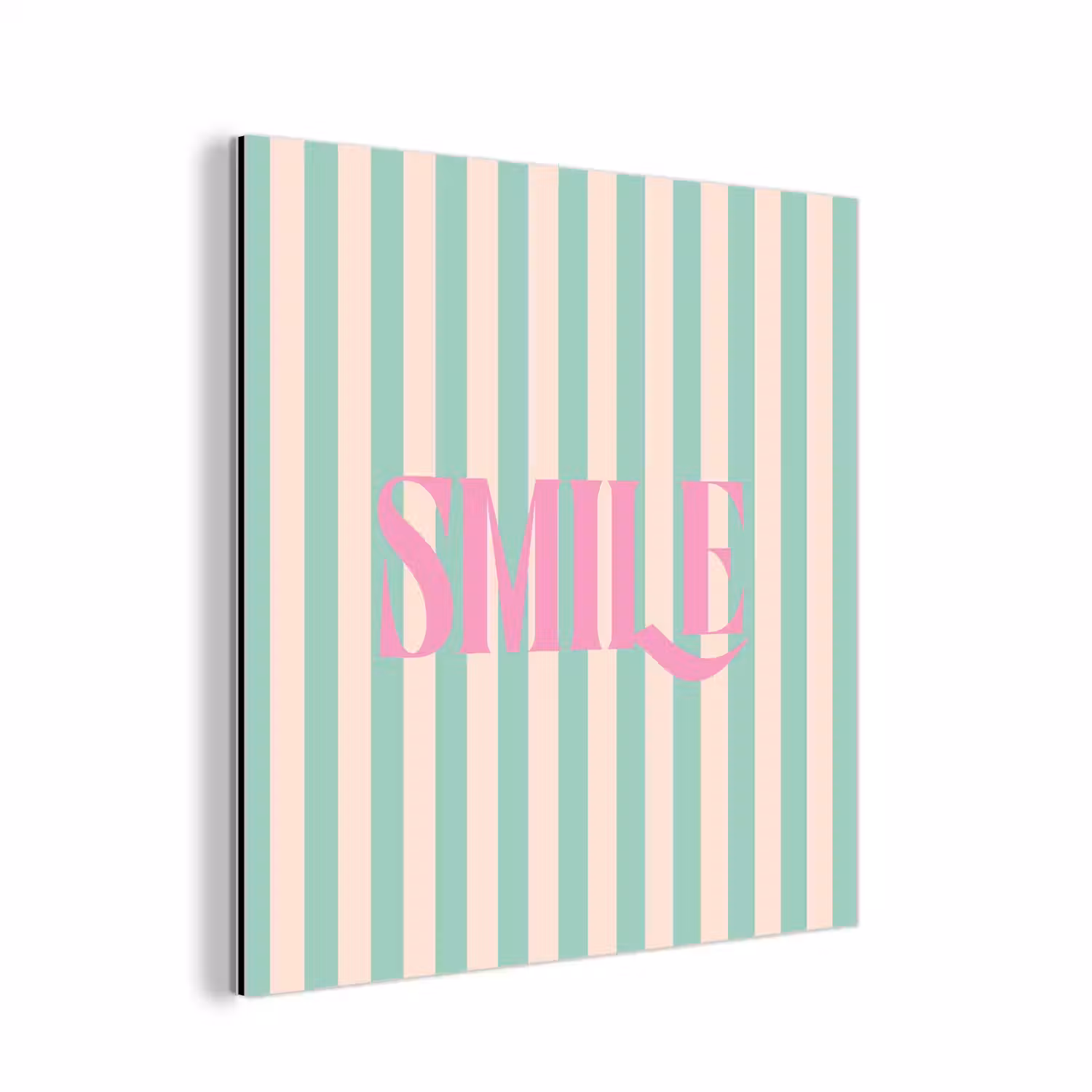 Roze - Groen - Strepen - Smile aluminium wit klein -3d