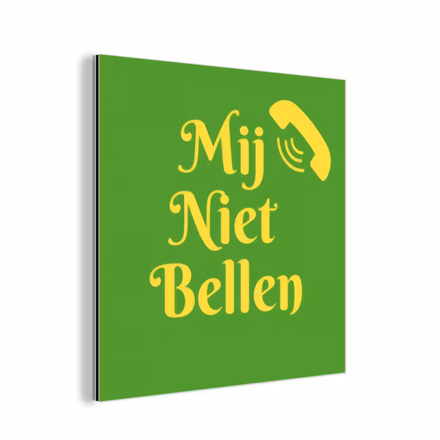 Mij niet bellen - Telefoon - Groen aluminium wit klein -3d