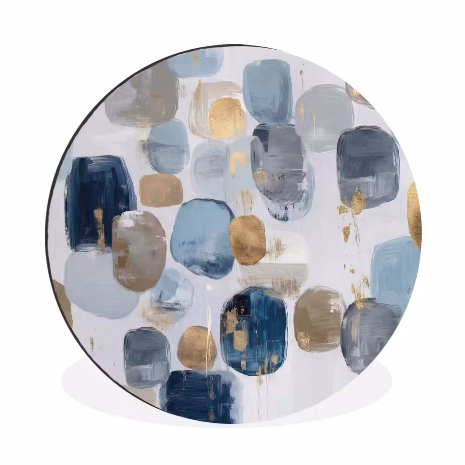 Abstract - Goud - Vormen Wandcirkel aluminium klein -3d