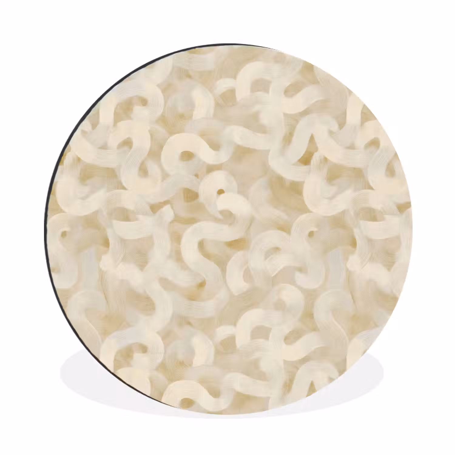 Abstract - Lijnen - Beige Wandcirkel aluminium klein 190 -3d