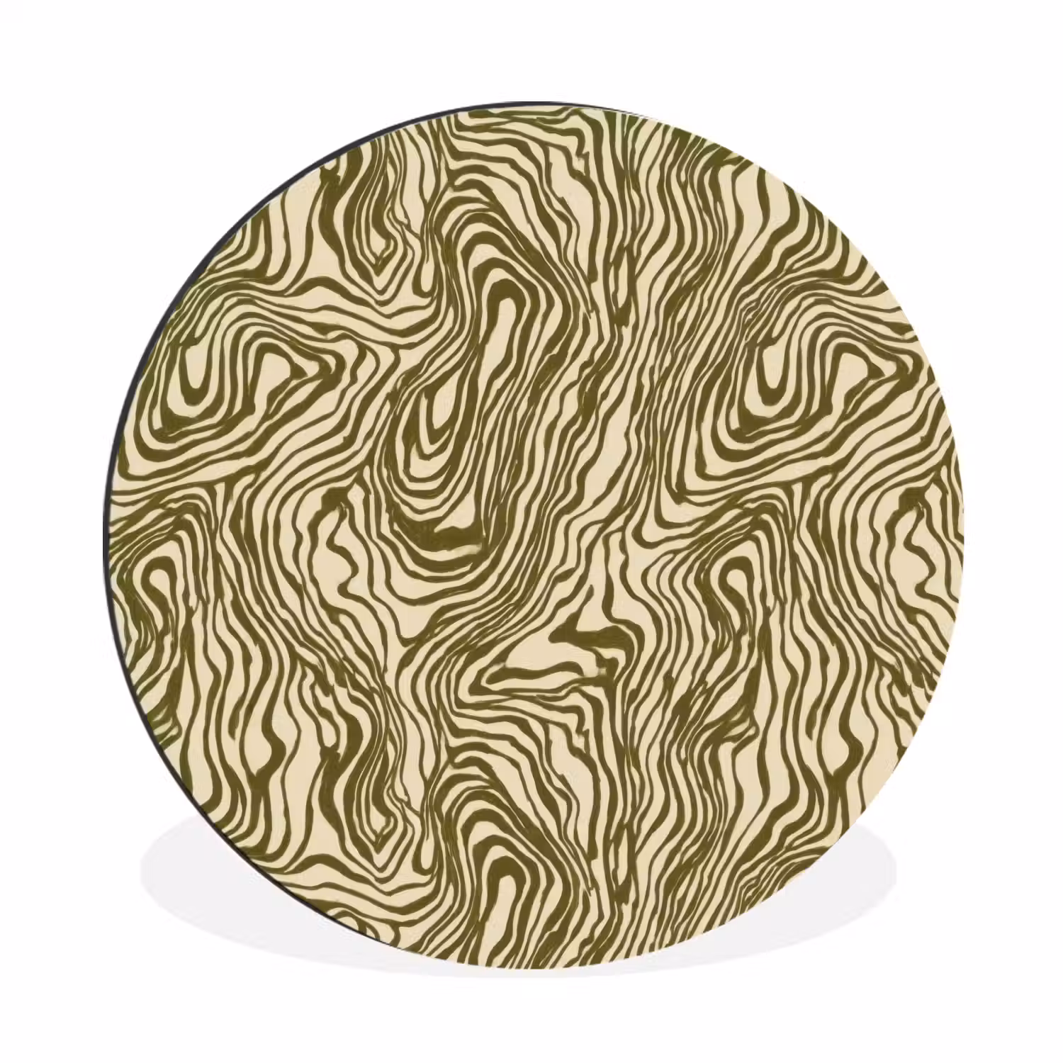 Abstract - Marmer - Groen Wandcirkel aluminium klein 190 -3d