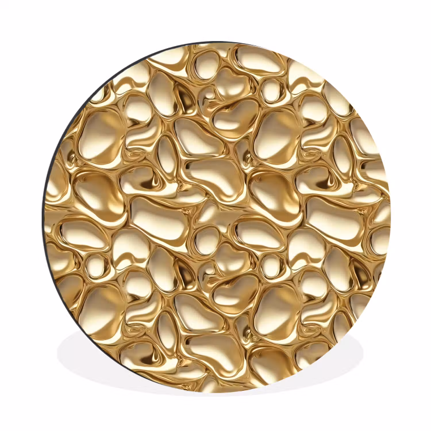 Abstract - Modern - Goud Wandcirkel aluminium klein 190 -3d