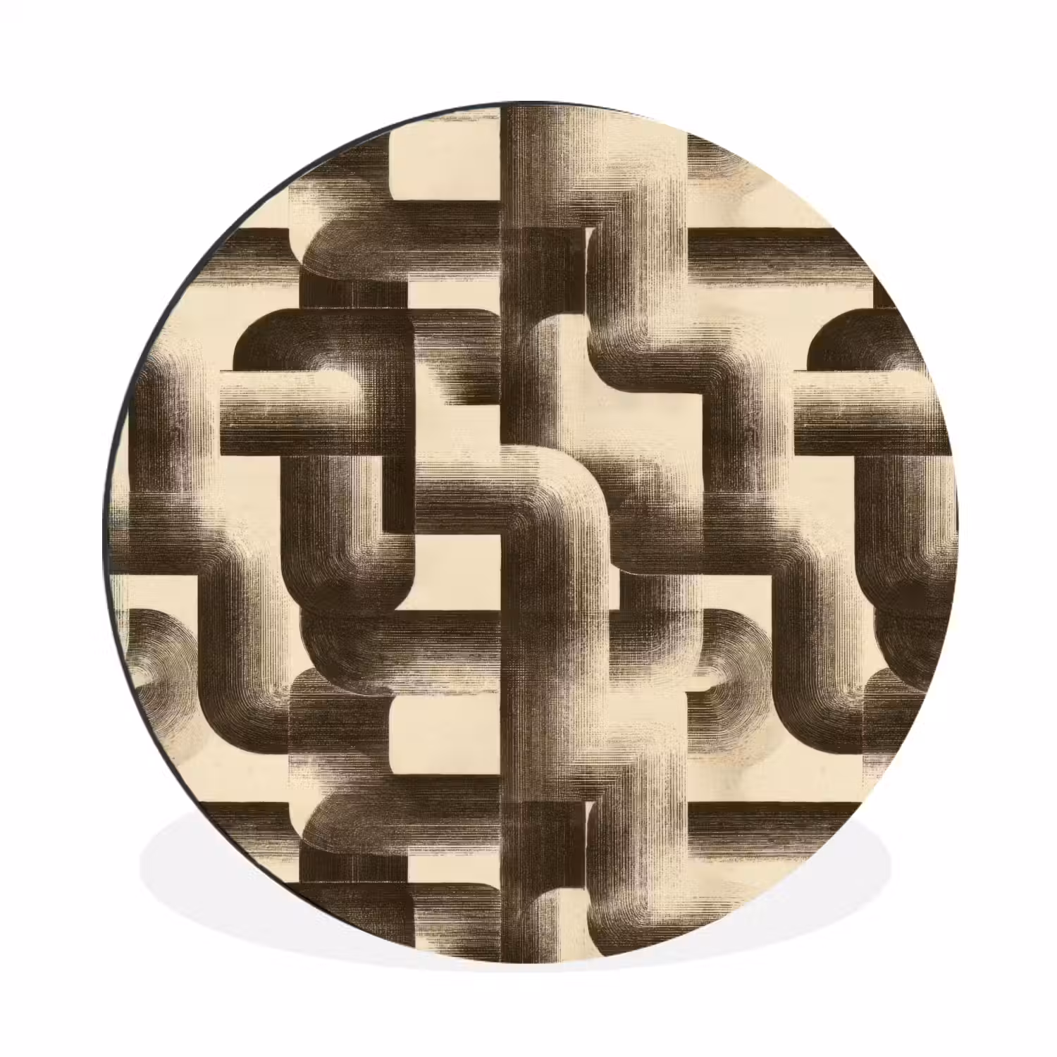 Abstract - Retro - Zwart Wandcirkel aluminium klein 190 -3d