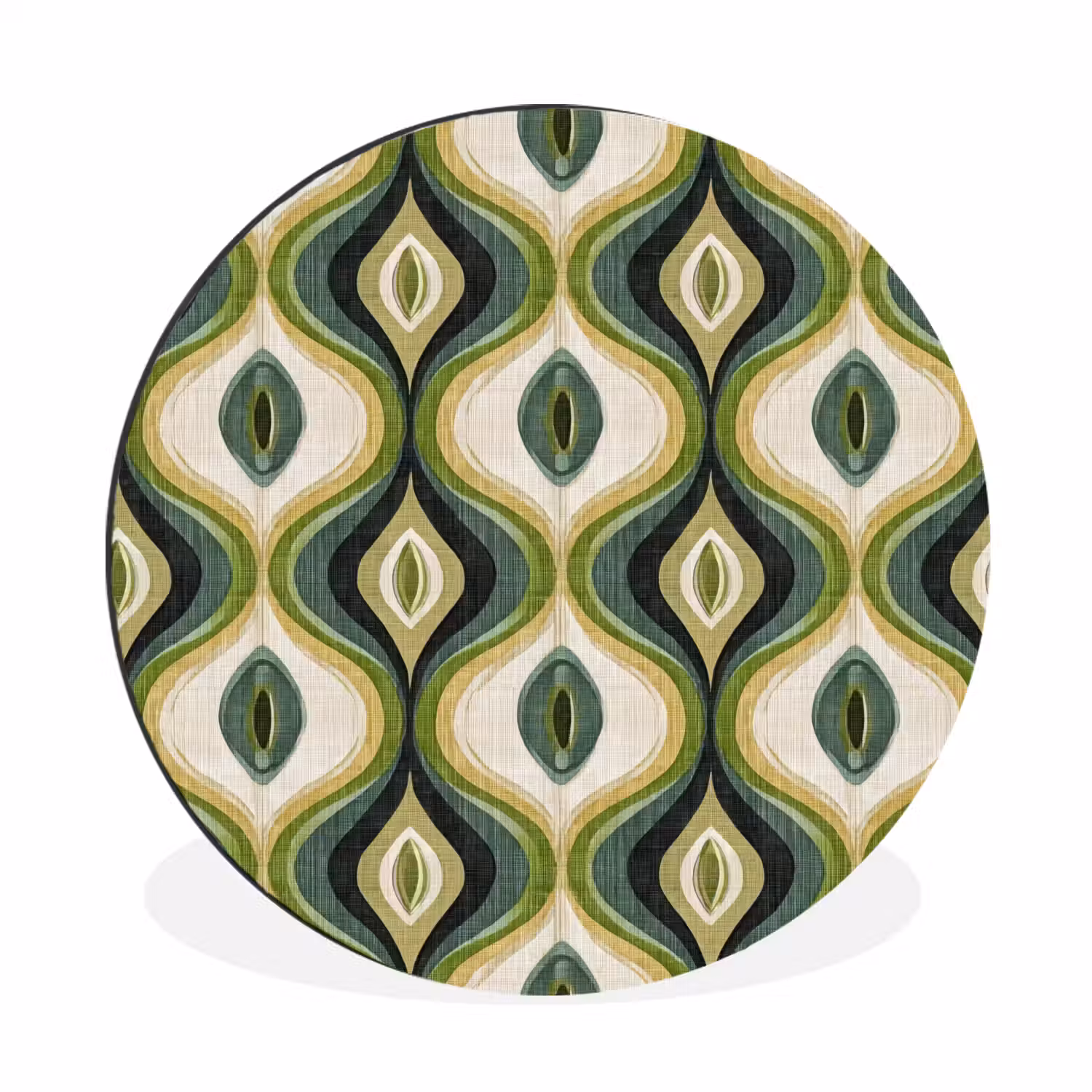 Abstract - Ritmisch - Groen Wandcirkel aluminium klein 190 -3d