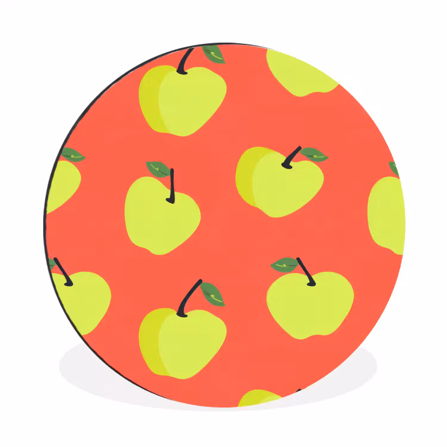 Appels - Modern - Groen Wandcirkel aluminium klein 190 -3d