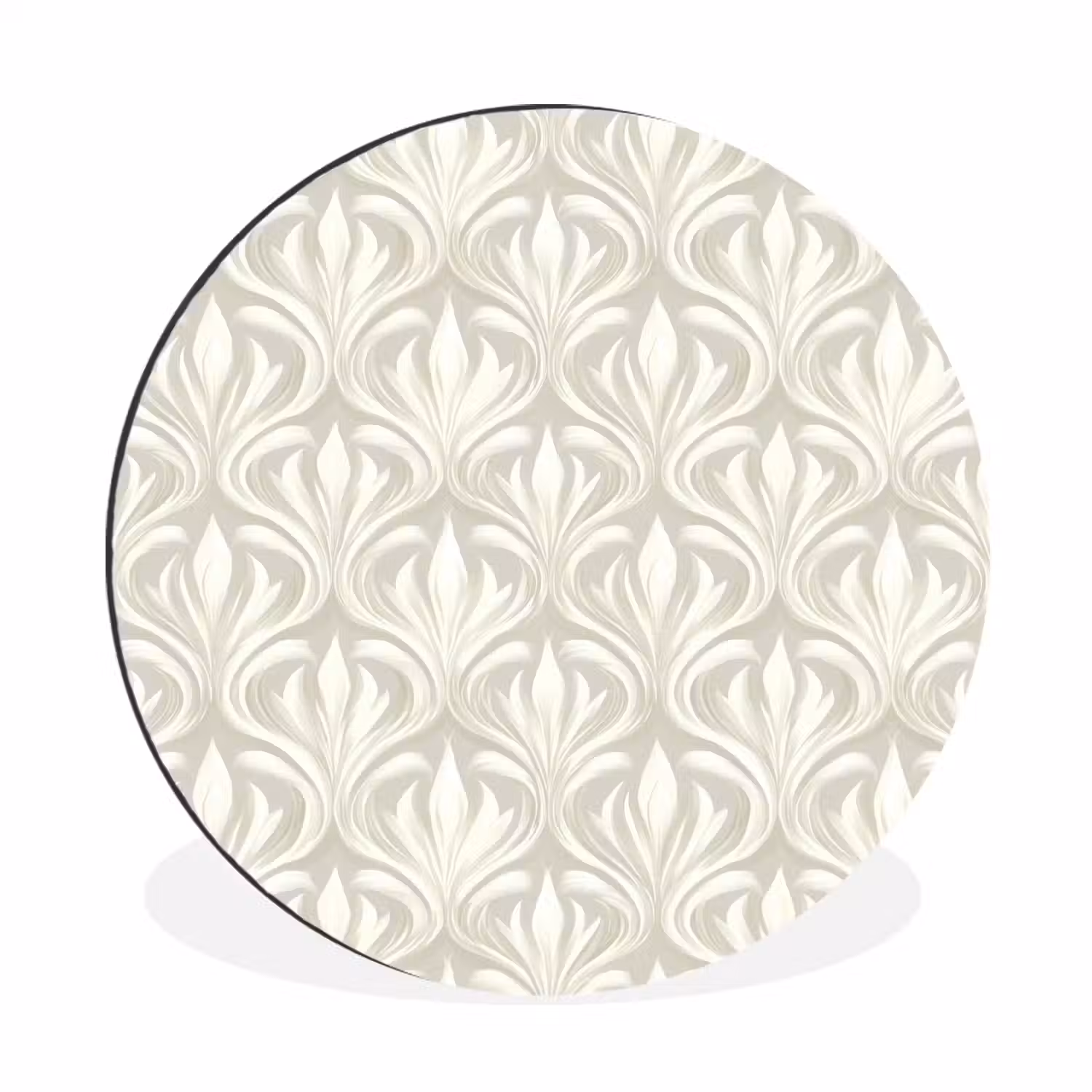 Barok - Patroon - Beige Wandcirkel aluminium klein 190 -3d