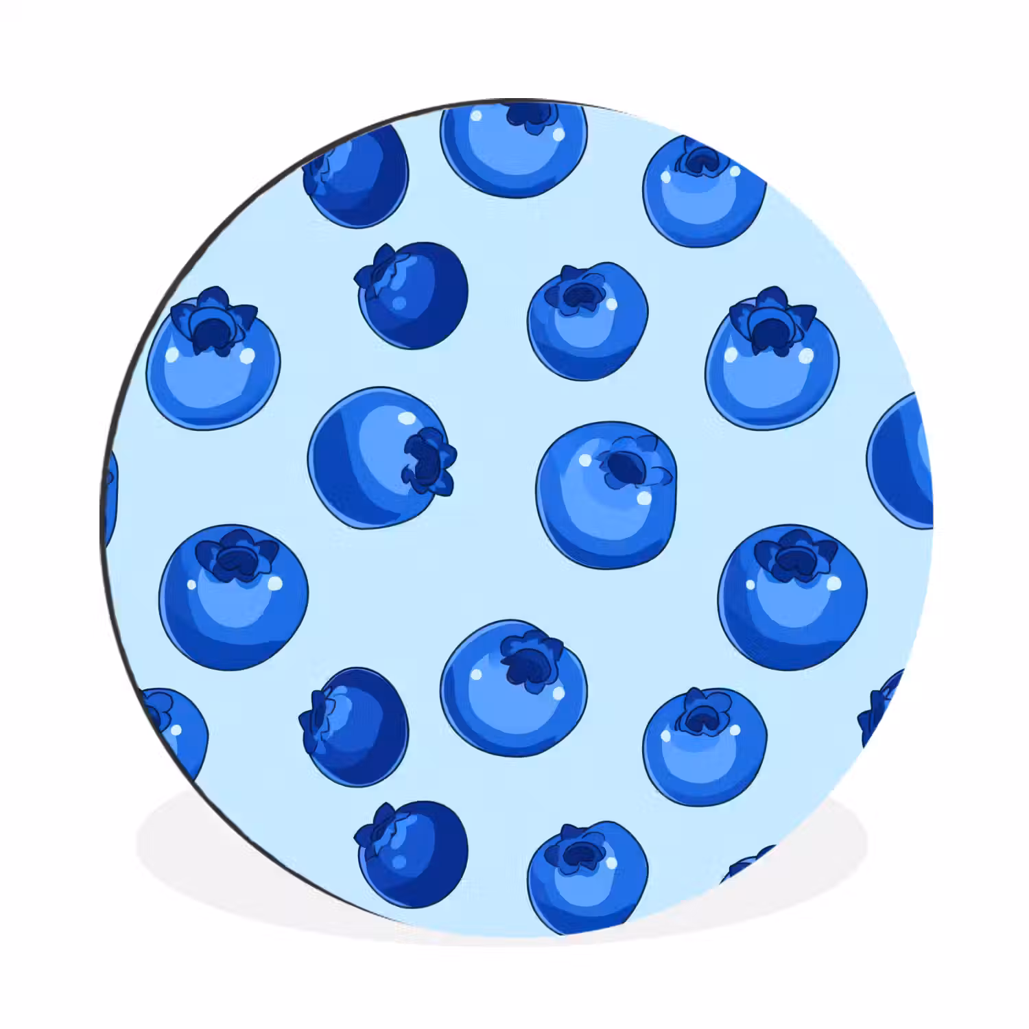 Bessen - Modern - Blauw Wandcirkel aluminium klein 190 -3d
