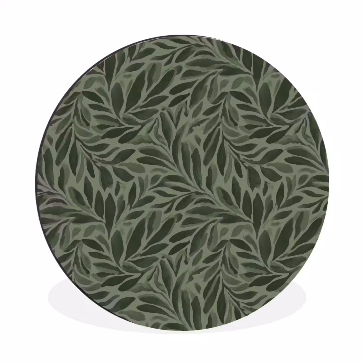 Bladeren - Organisch - Groen Wandcirkel aluminium klein 190 -3d