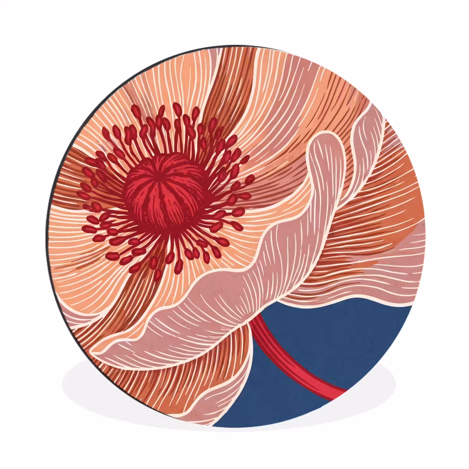 Alu-Dibond-Bild Rund - Blumen – Modern – Abstrakt - Bloemen - Modern - Abstract Wandcirkel aluminium klein