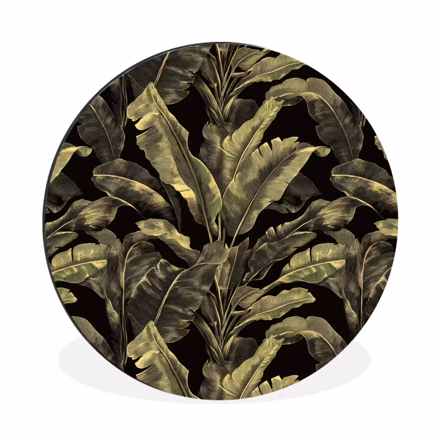 Botanisch - Bladeren - Groen Wandcirkel aluminium klein 190 -3d
