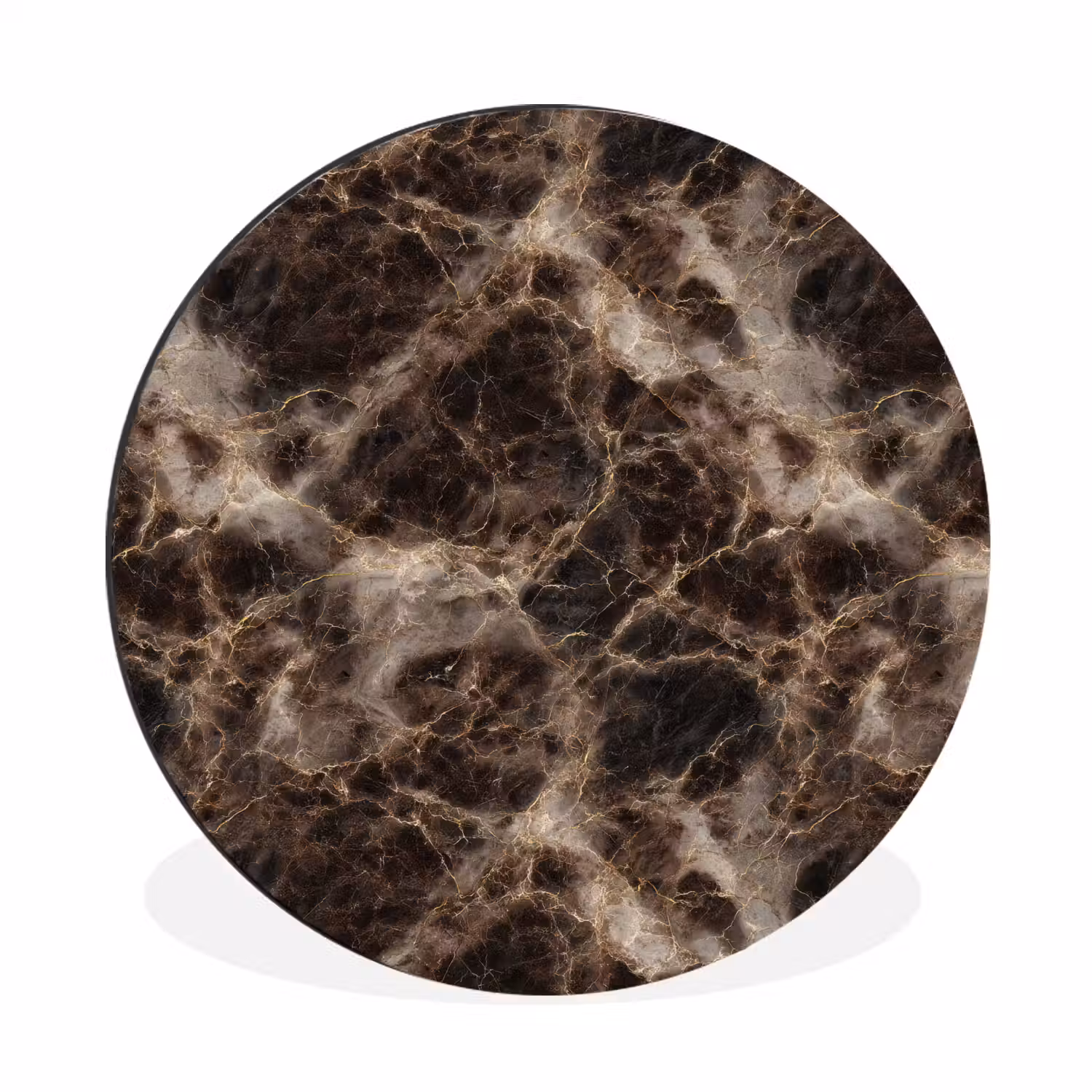 Bruin - Goud - Marmer Wandcirkel aluminium klein 190 -3d