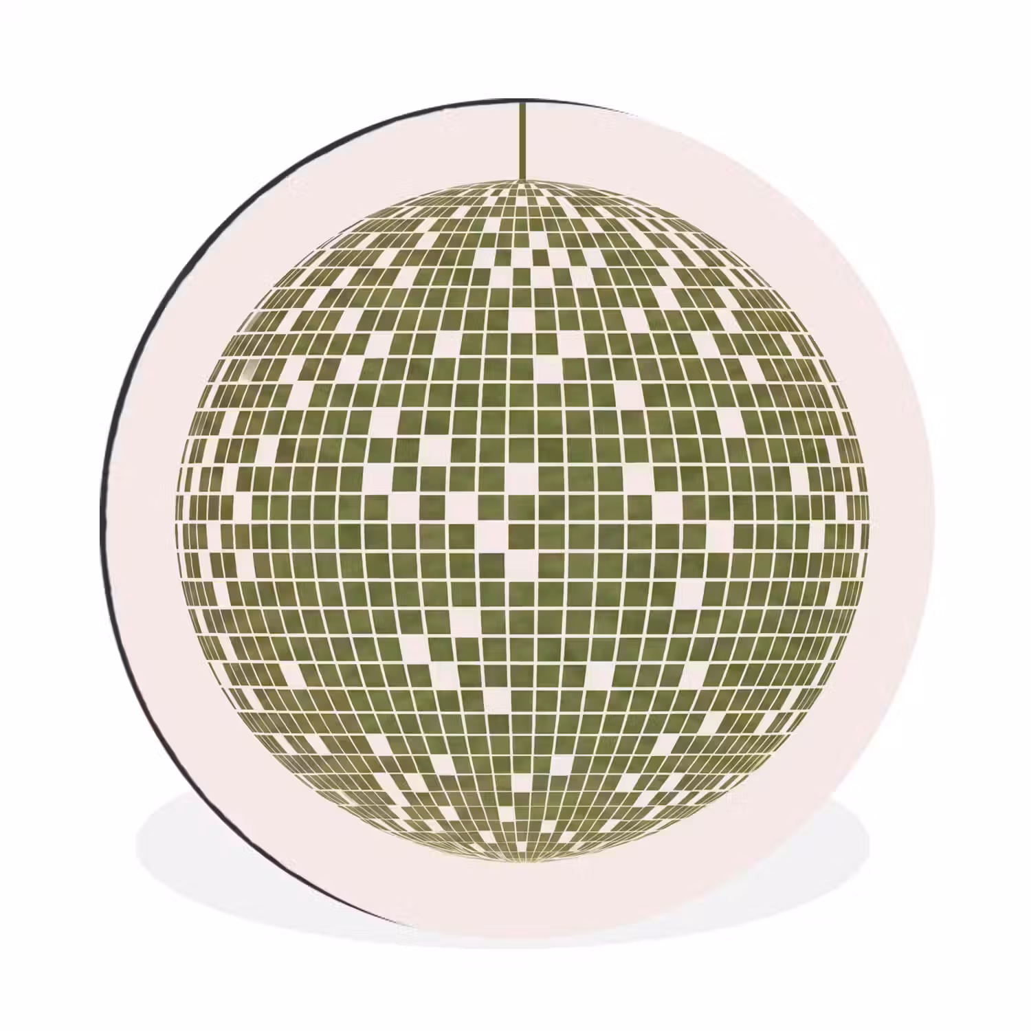 Disco - Bal - Groen - Abstract - Modern Wandcirkel aluminium klein -3d