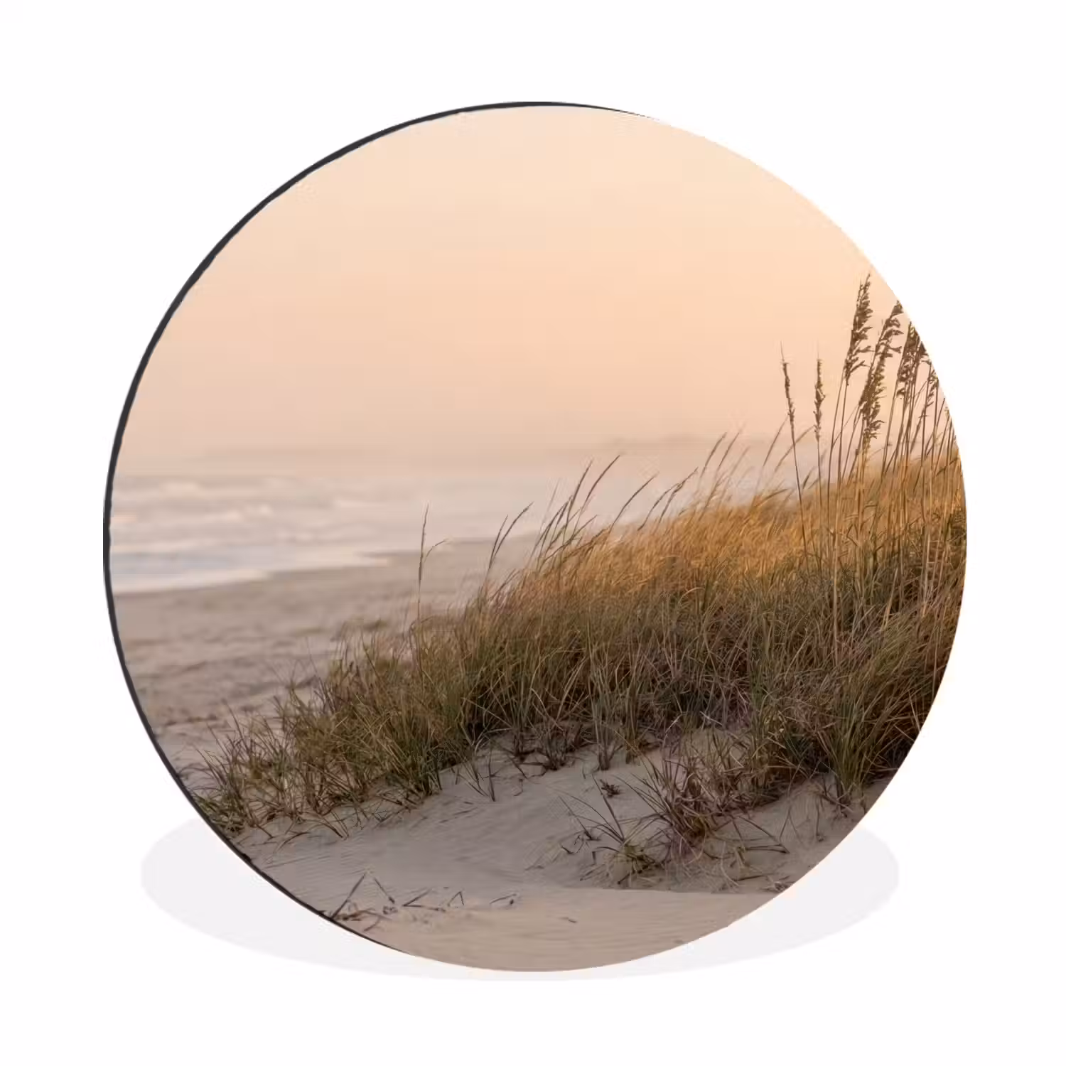 Duinlandschap - Zonsondergang - Strand Wandcirkel aluminium klein -3d