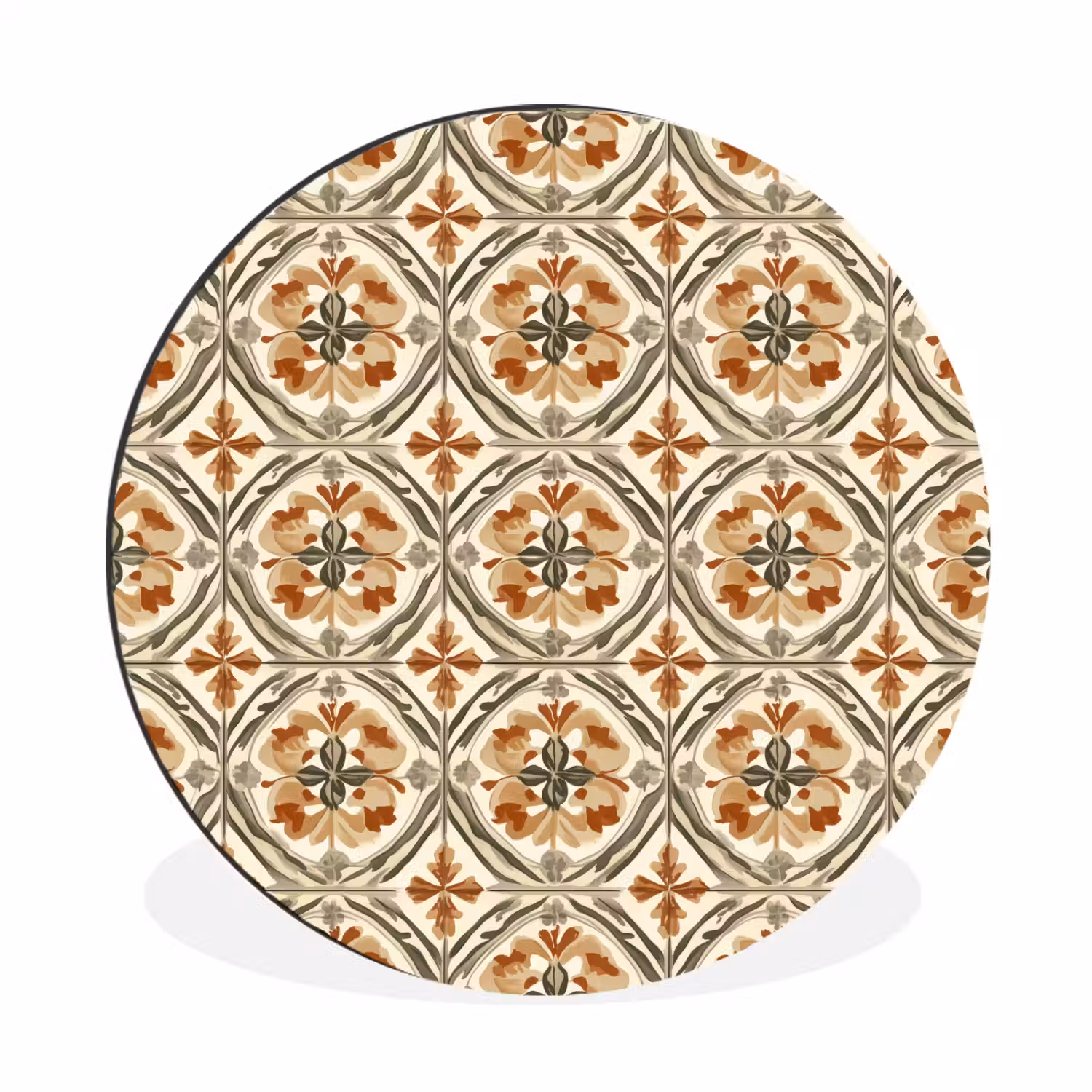 Elegant - Antiek - Kleurrijk Wandcirkel aluminium klein 190 -3d