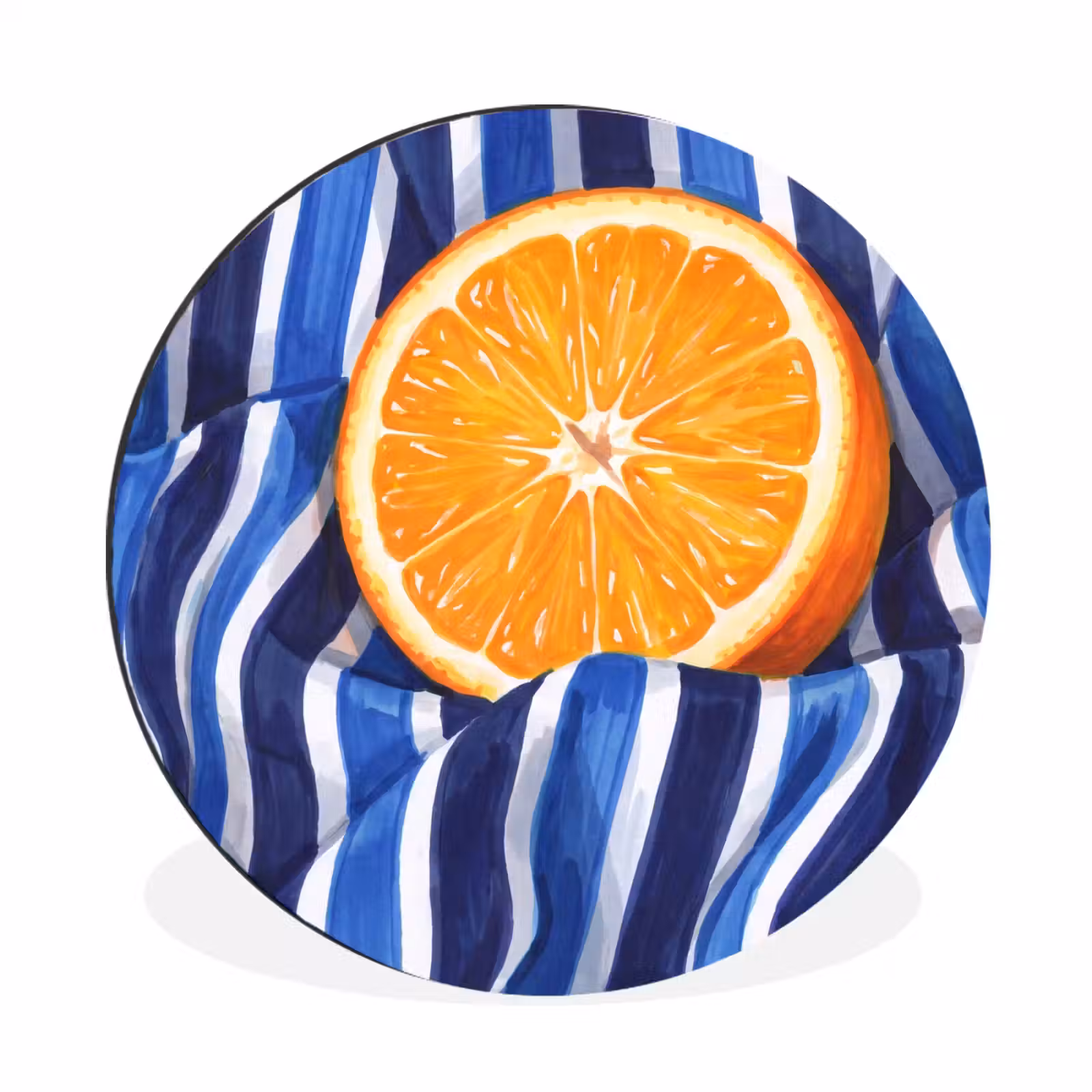 Alu-Dibond-Bild Rund - Essen – Obst – Orange - Eten - Fruit - Oranje Wandcirkel aluminium klein