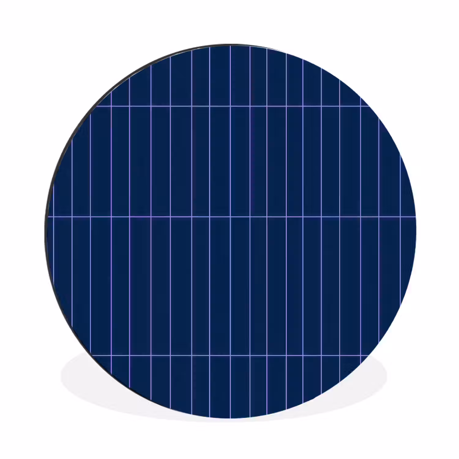Tegels - Langwerpig - Blauw Wandcirkel aluminium klein 190 -3d