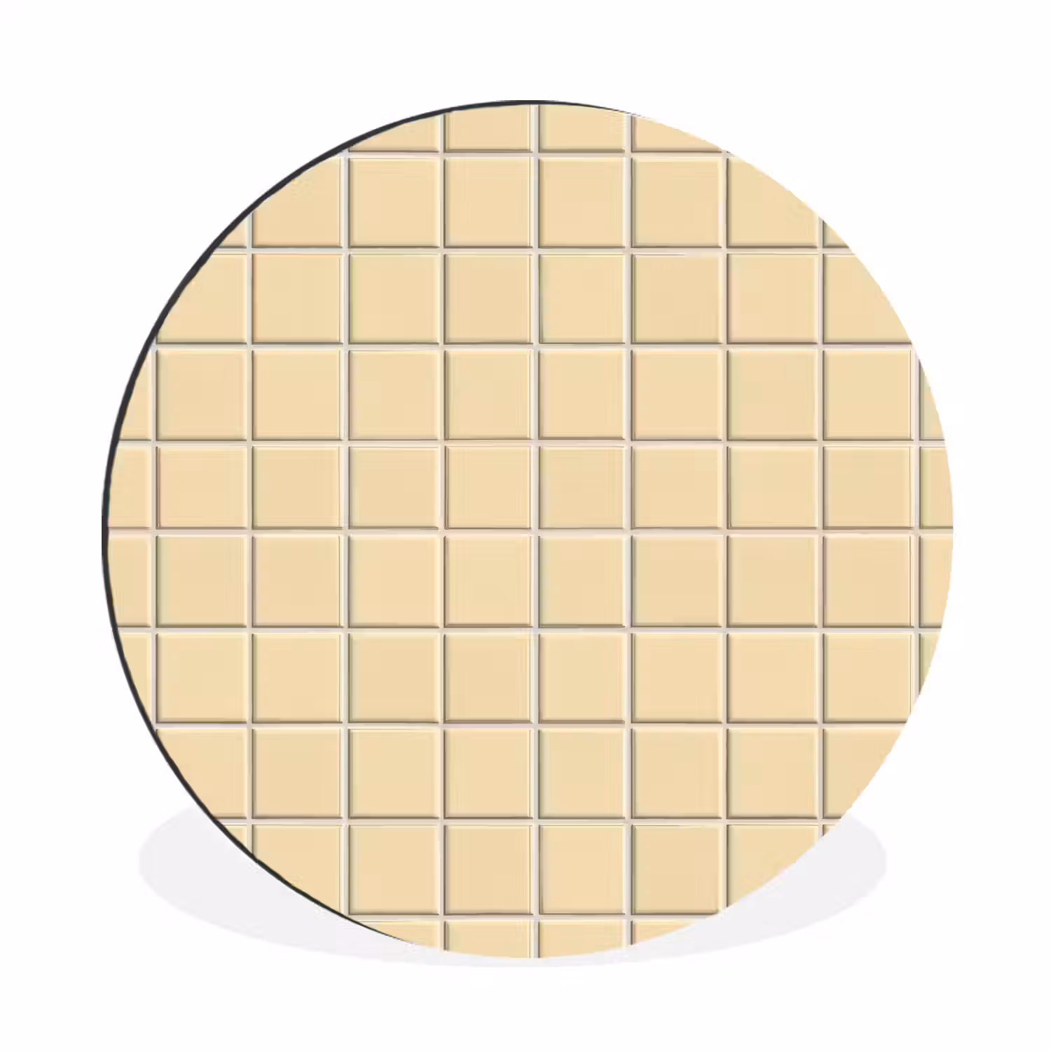 Tegels - Patroon - Crème Wandcirkel aluminium klein 190 -3d
