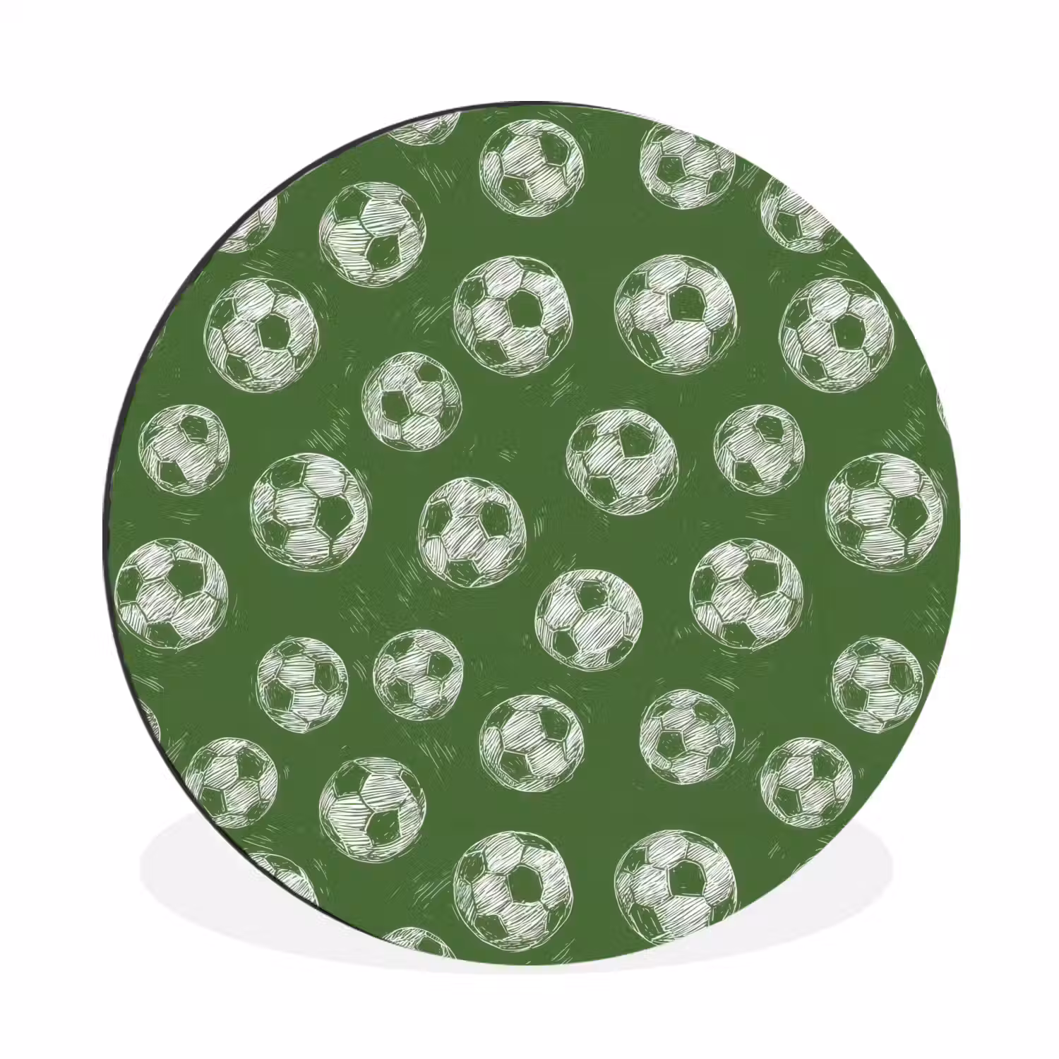 Voetbal - Sport - Groen Wandcirkel aluminium klein 190 -3d