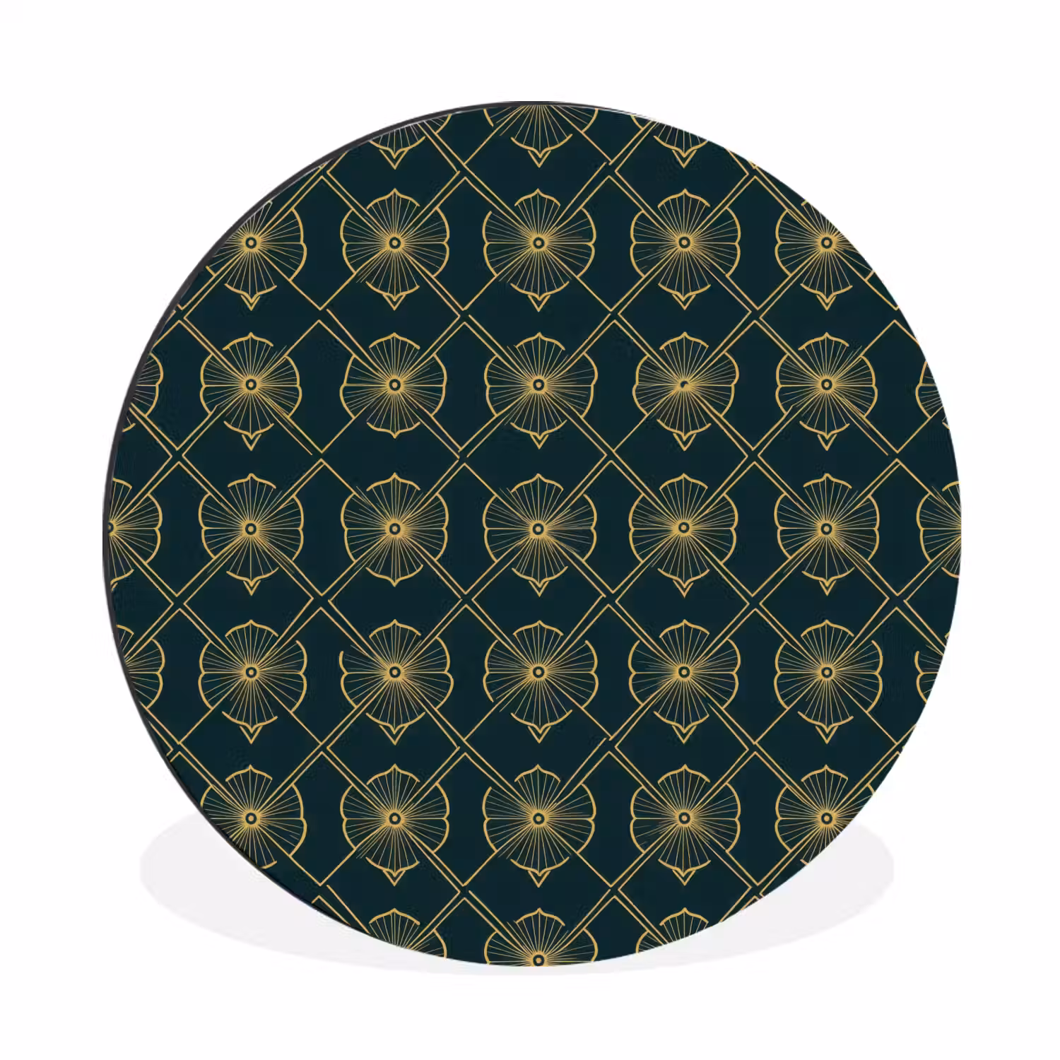 Geometrisch - Elegant - Groen Wandcirkel aluminium klein 190 -3d