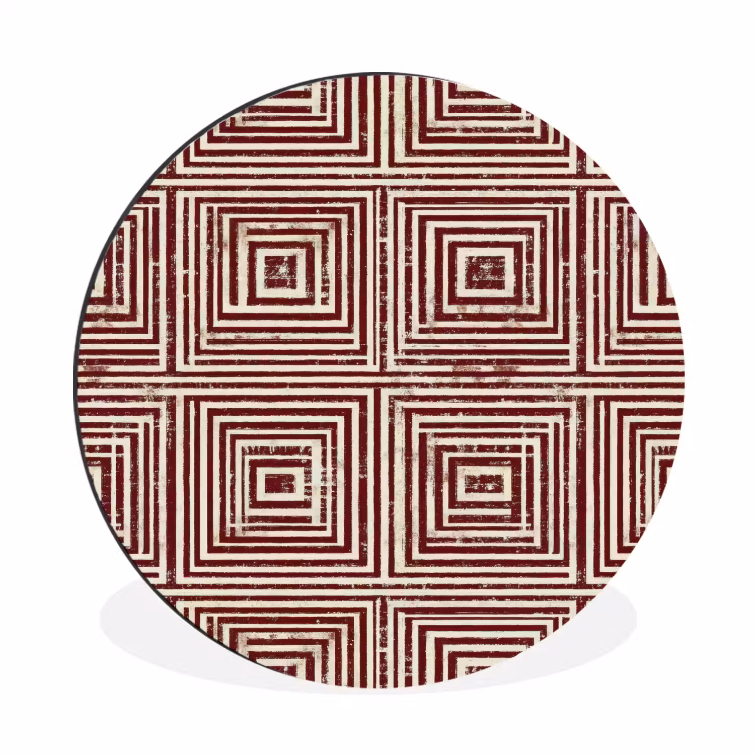 Geometrisch - Patroon - Rood Wandcirkel aluminium klein 190 -3d