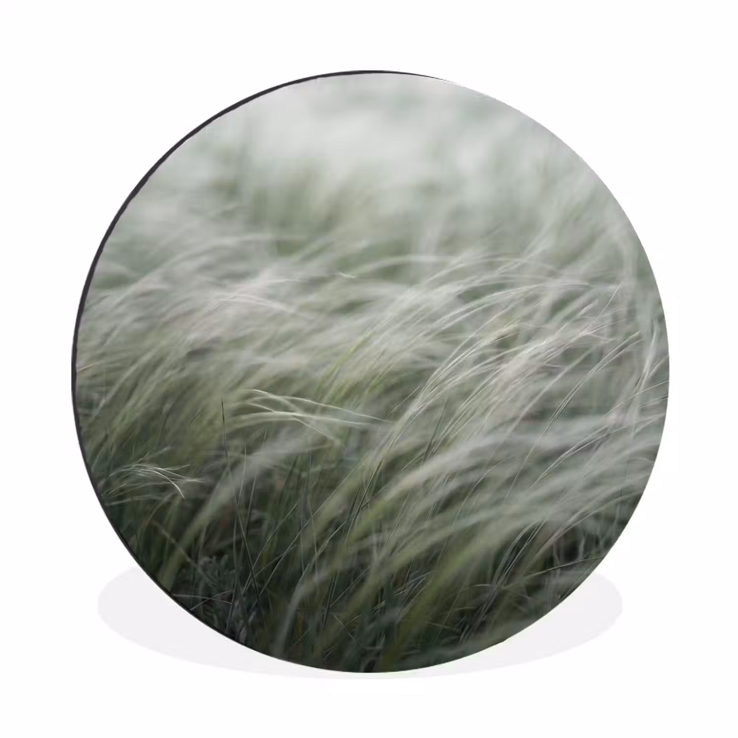 Gras - Wazig - Natuur - Groen - Zacht Wandcirkel aluminium klein -3d