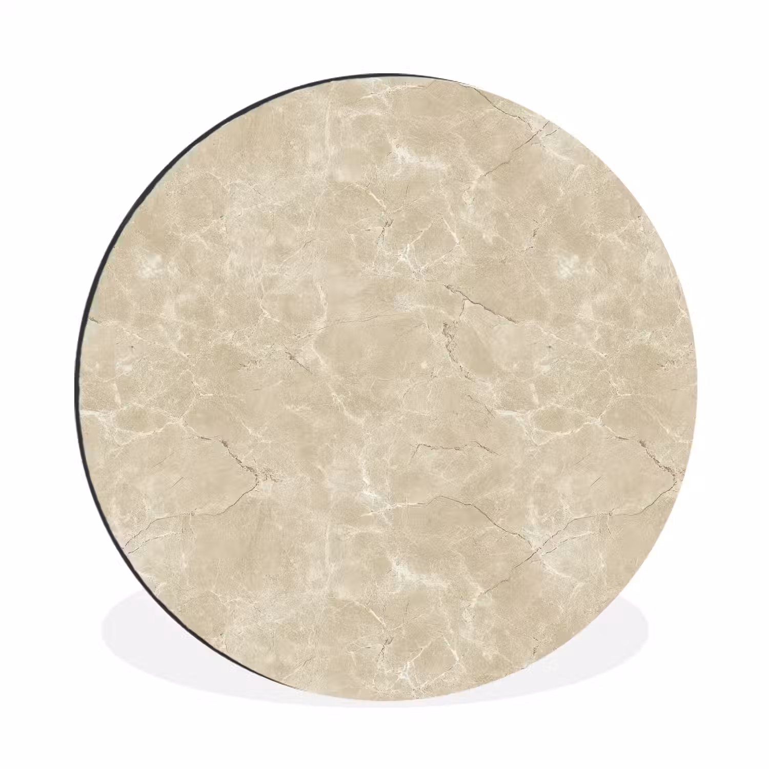 Lichtbeige - Marmer - Diffusie adering Wandcirkel aluminium klein 190 -3d
