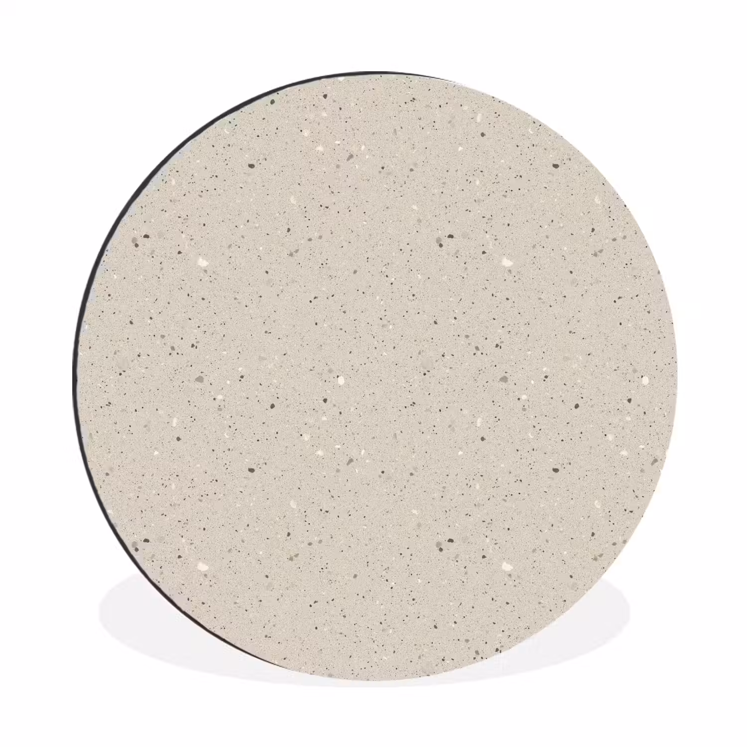 Lichtbeige - Terrazzo - Grijs Wandcirkel aluminium klein 190 -3d