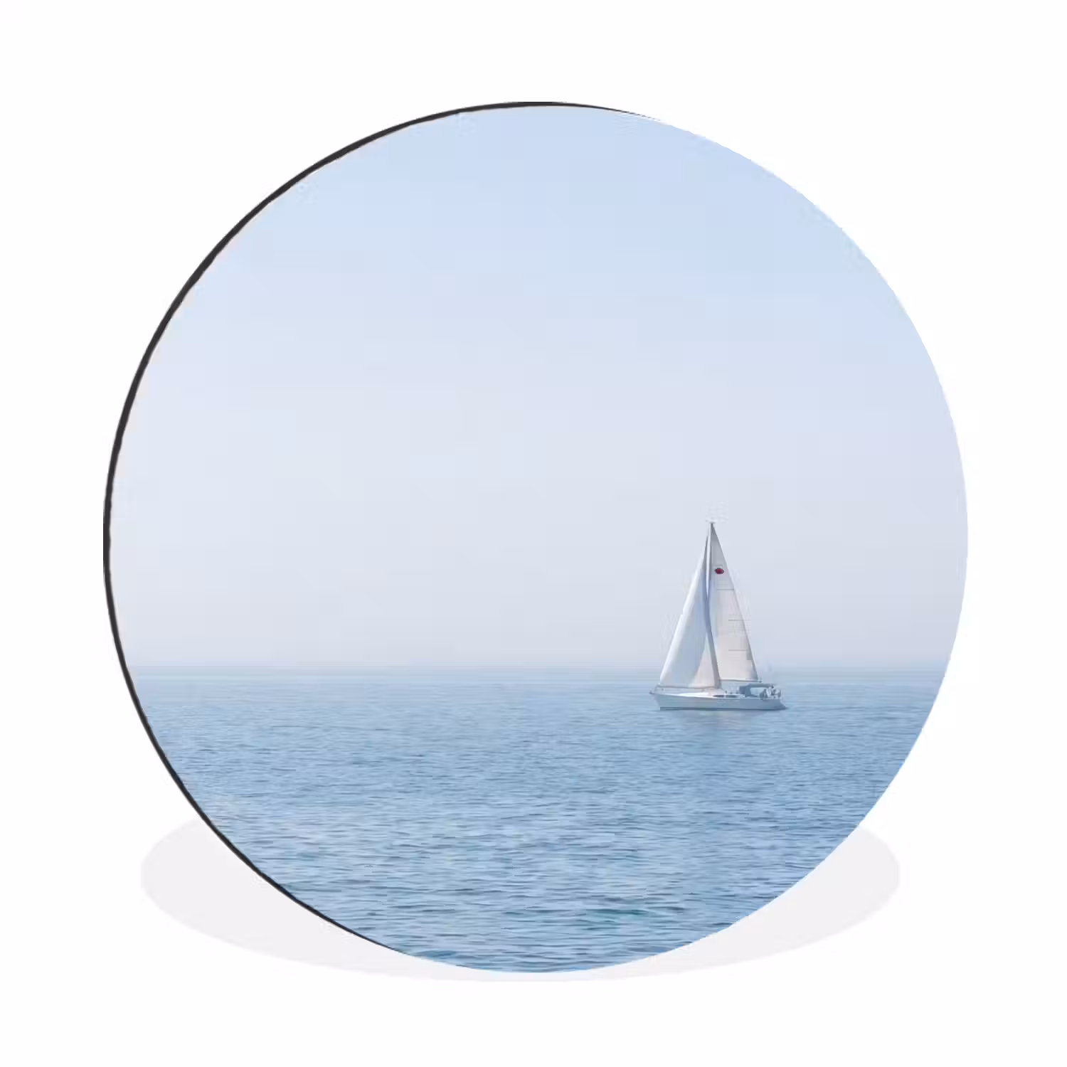 Horizon - Zeilboot - Zee Wandcirkel aluminium klein -3d
