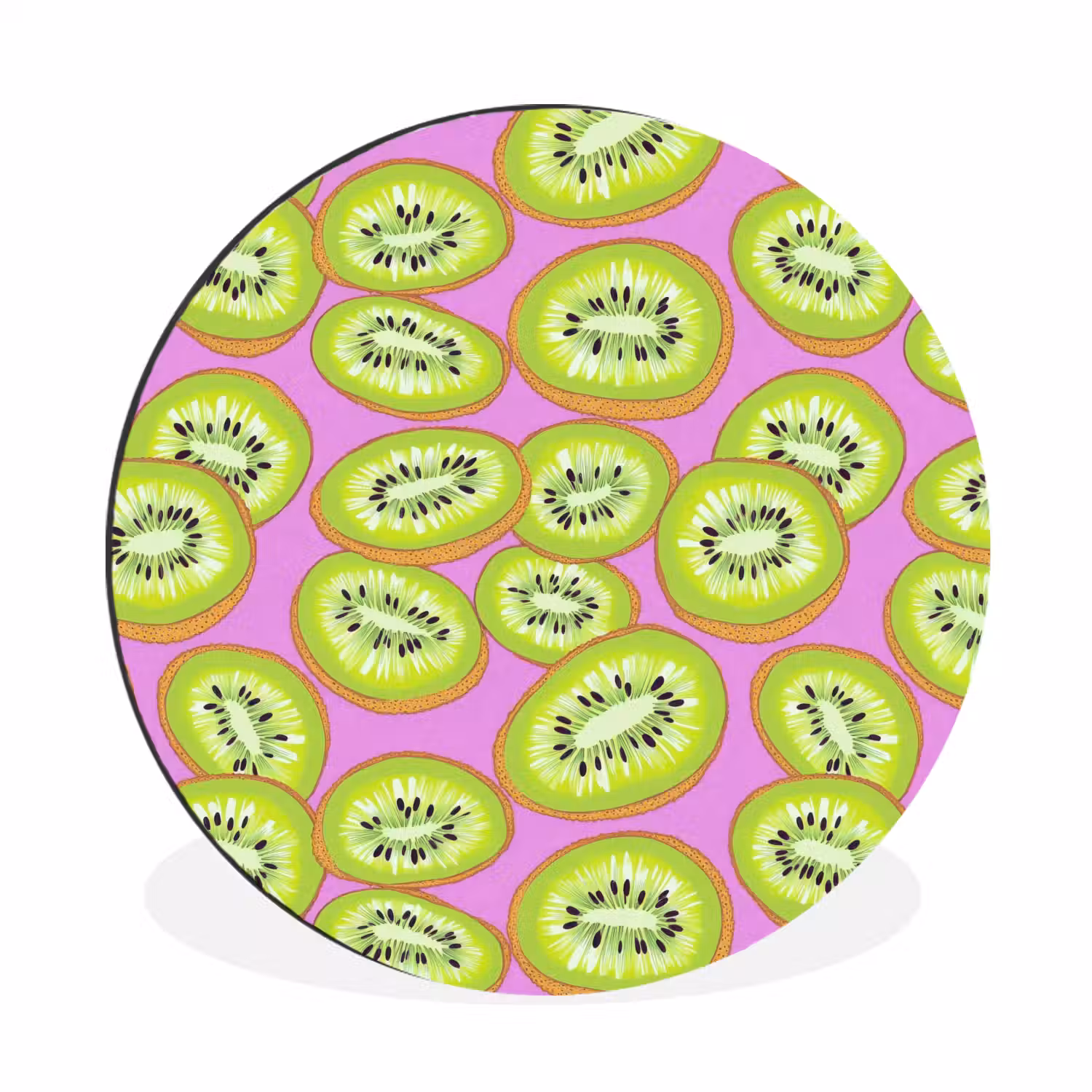 Kiwi - Speels - Groen Wandcirkel aluminium klein 190 -3d