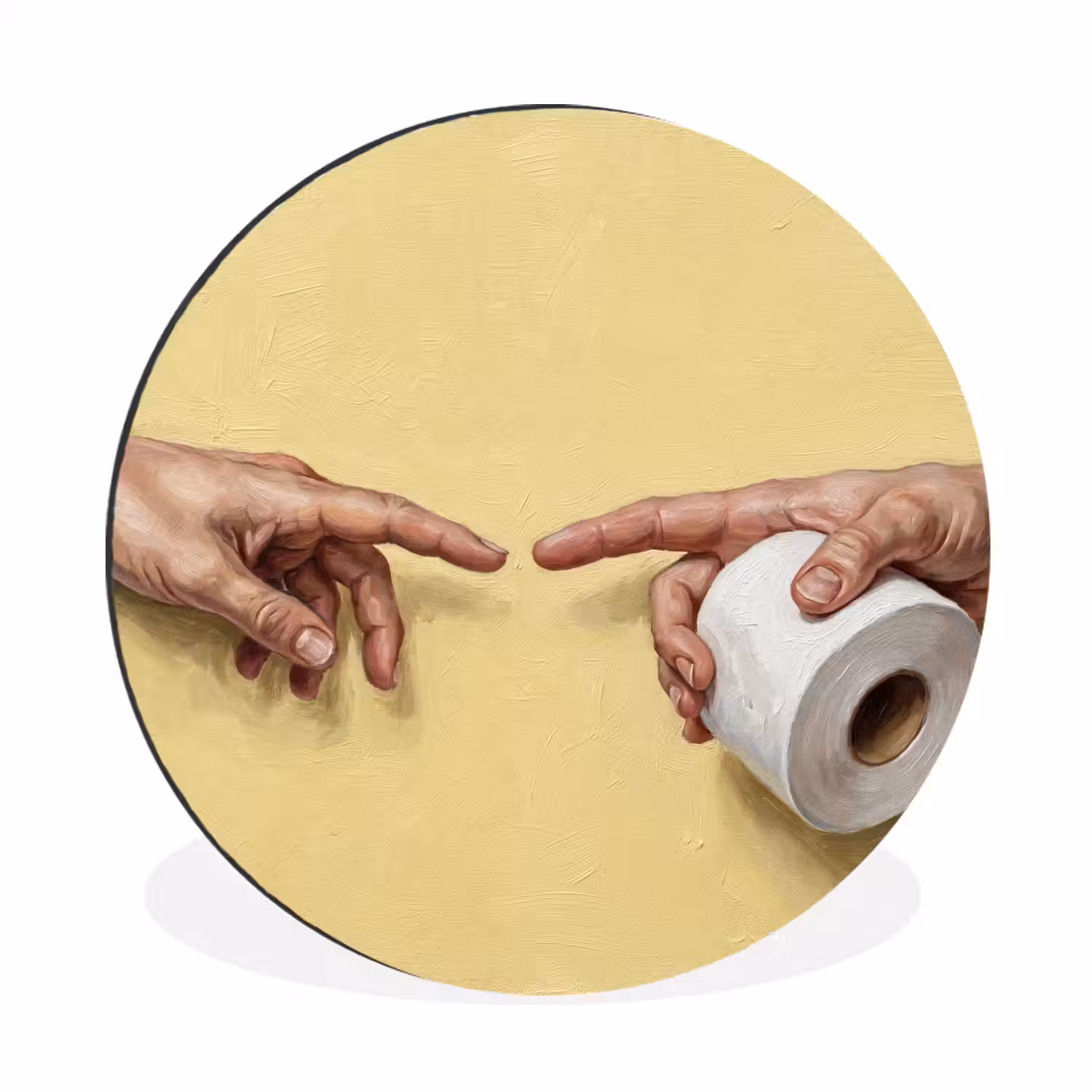 Klassiek - Kunst - Humor Wandcirkel aluminium klein -3d