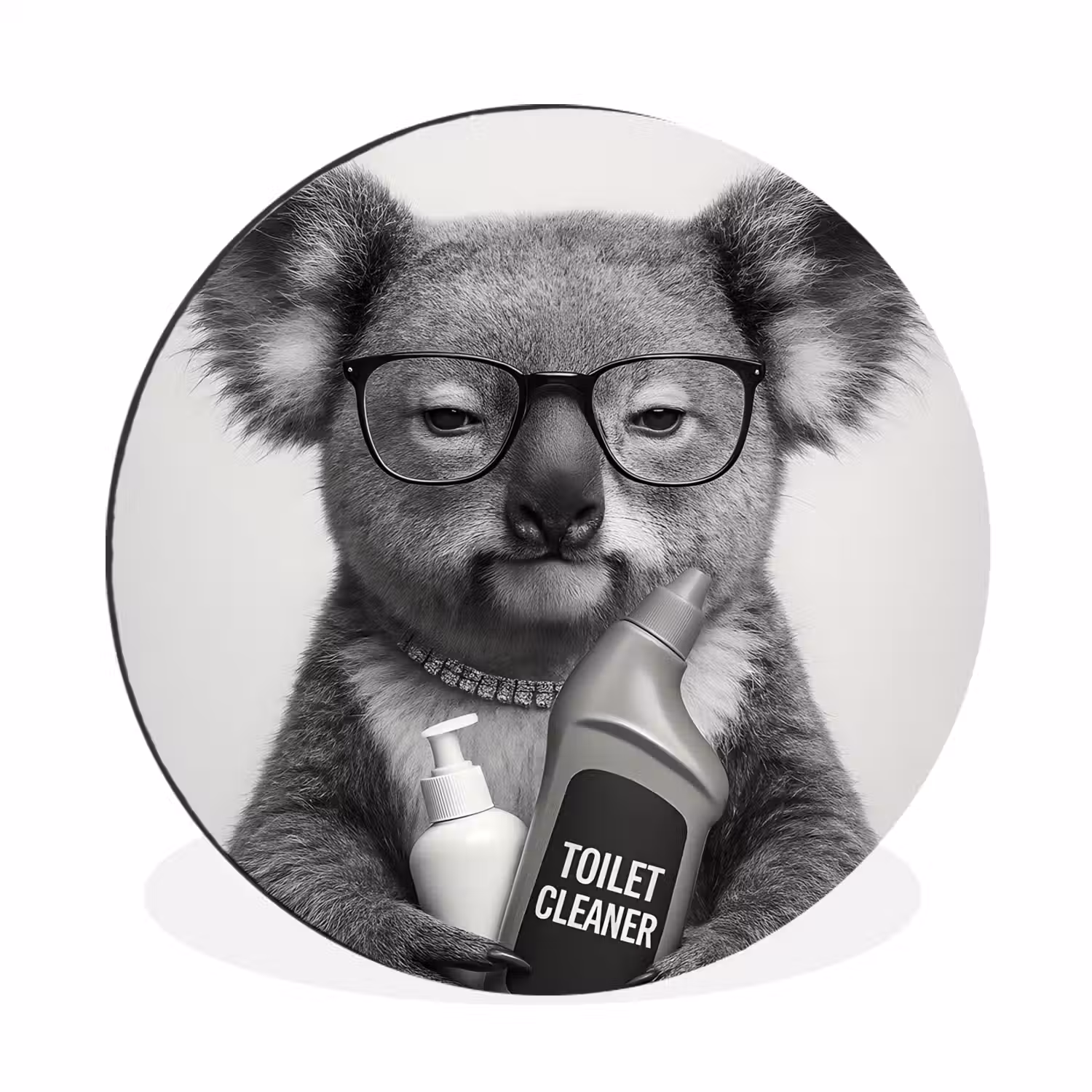 Koala - Bril - Toilet Wandcirkel aluminium klein -3d