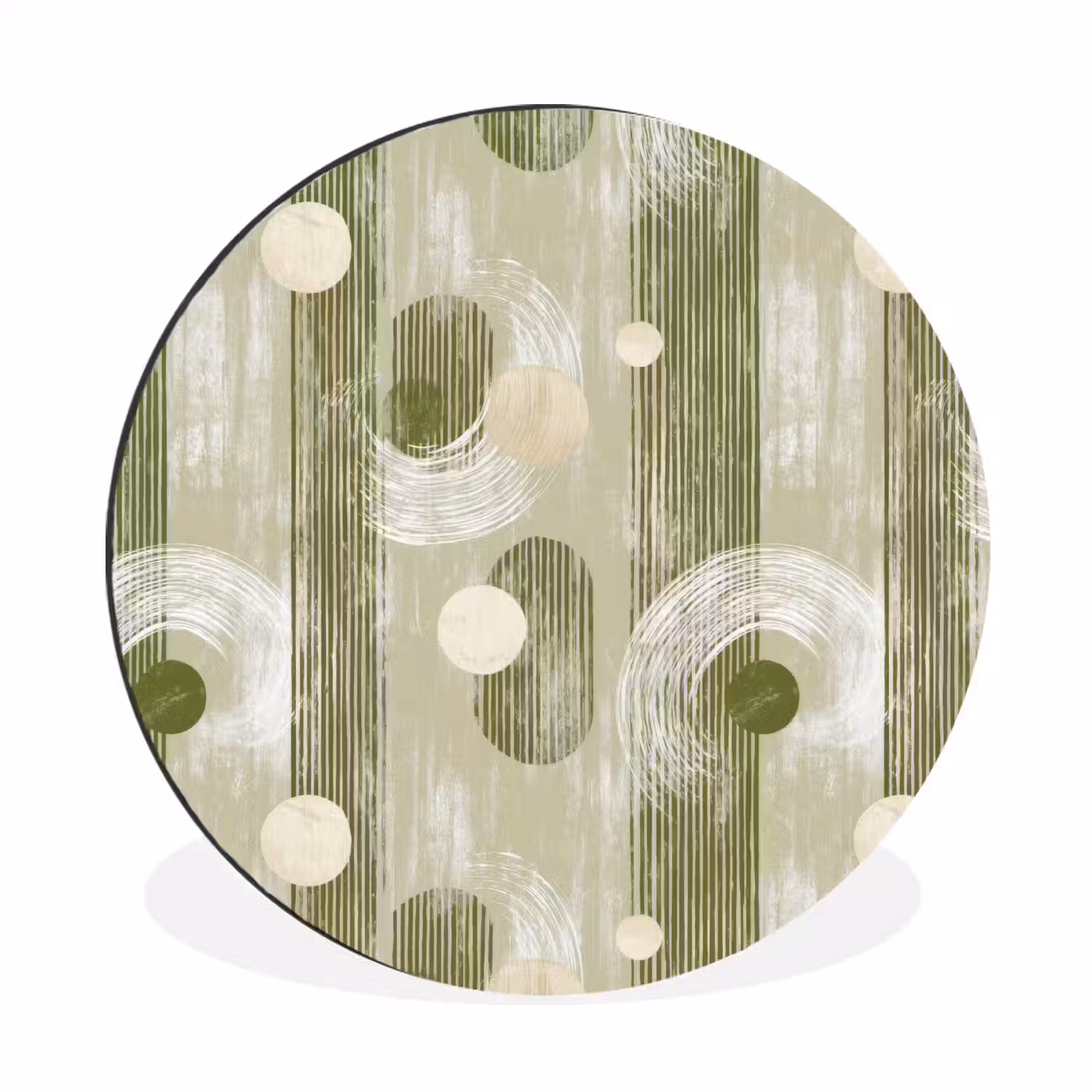 Artistiek - Modern - Groen Wandcirkel aluminium klein 190 -3d