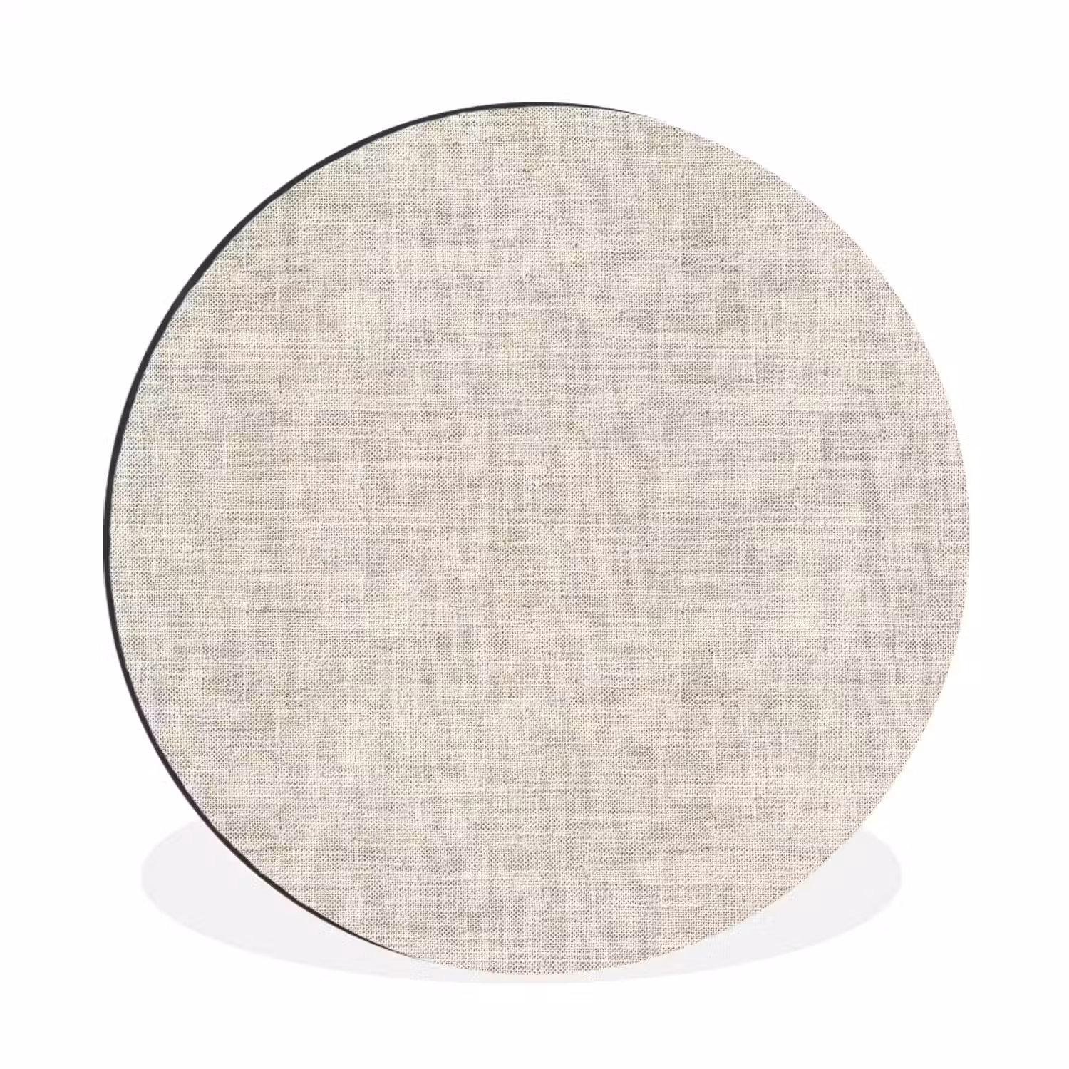 Linnen - Textuur - Beige Wandcirkel aluminium klein 190 -3d