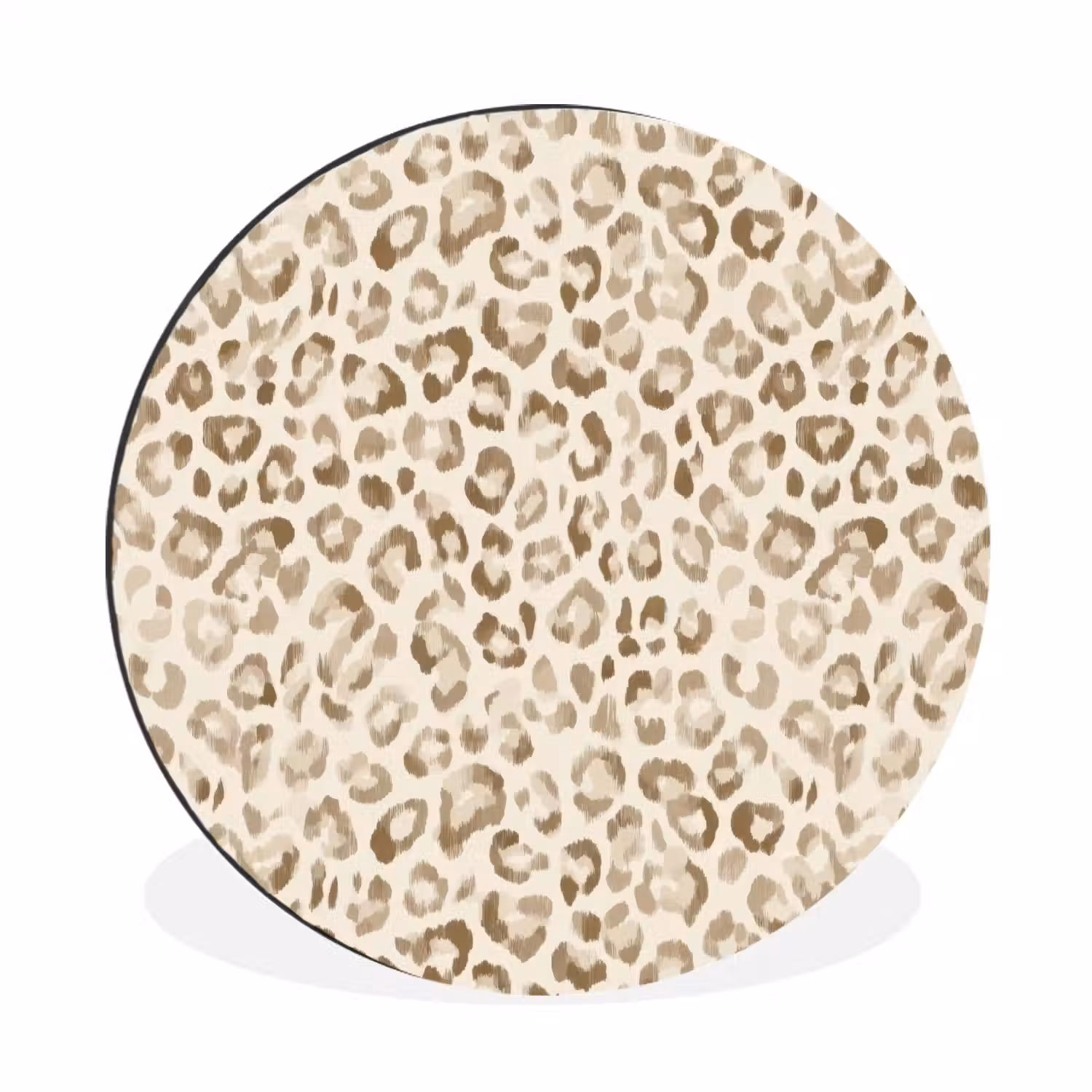Luipaard - Klassiek - Beige Wandcirkel aluminium klein 190 -3d