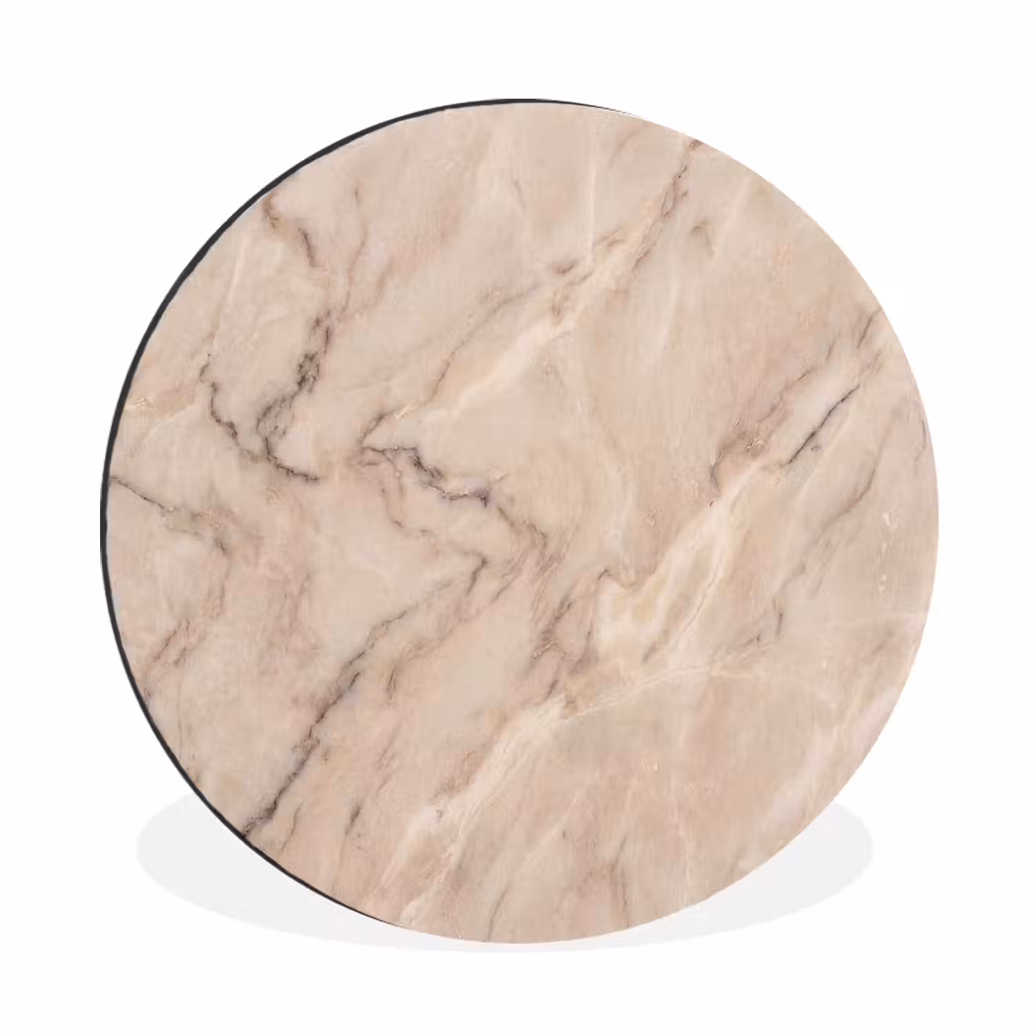 Marmer - Patroon - Abstract - Modern - Beige Wandcirkel aluminium klein -3d