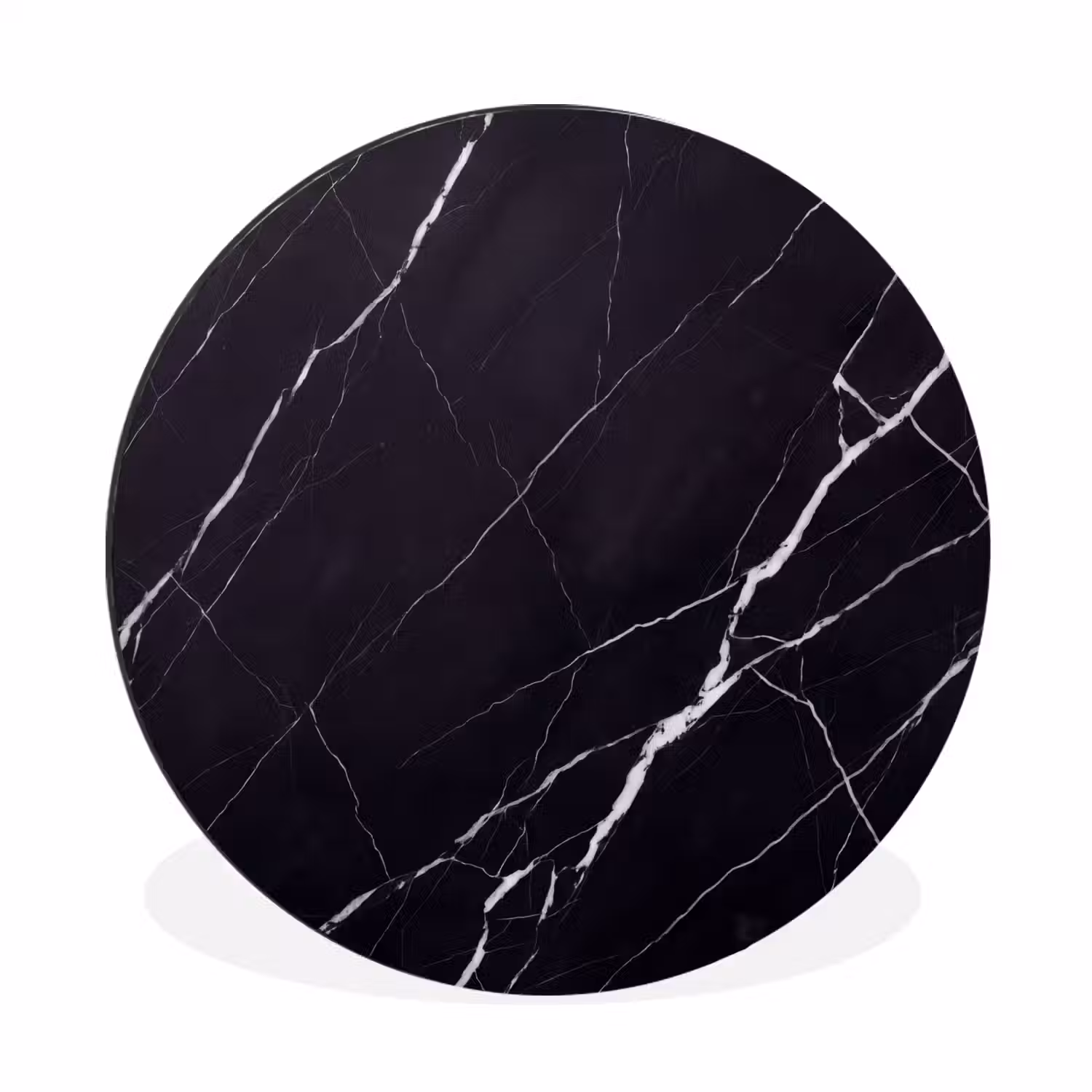 Marmer - Patroon - Abstract - Modern - Zwart Wandcirkel aluminium klein -3d