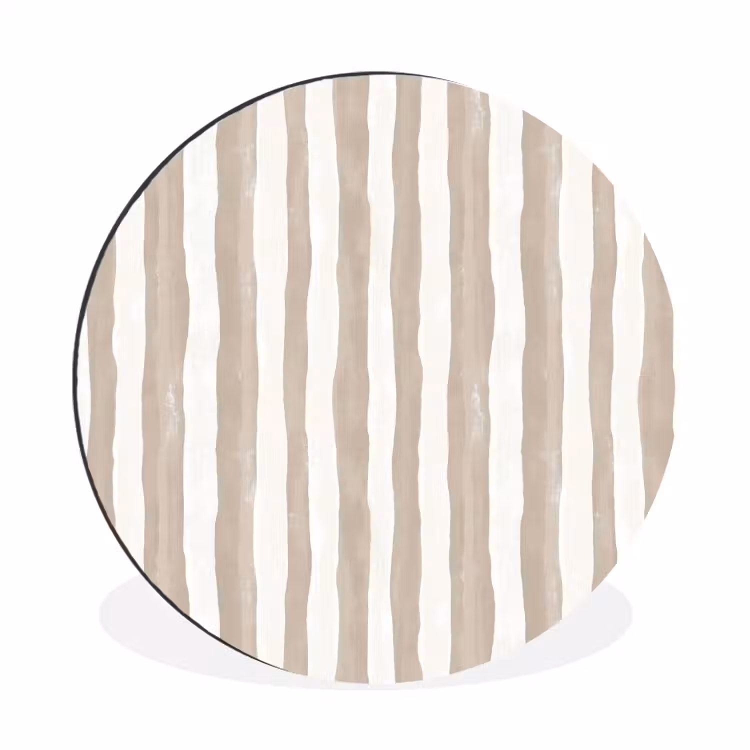 Minimalistisch - Strepen - Beige Wandcirkel aluminium klein 190 -3d