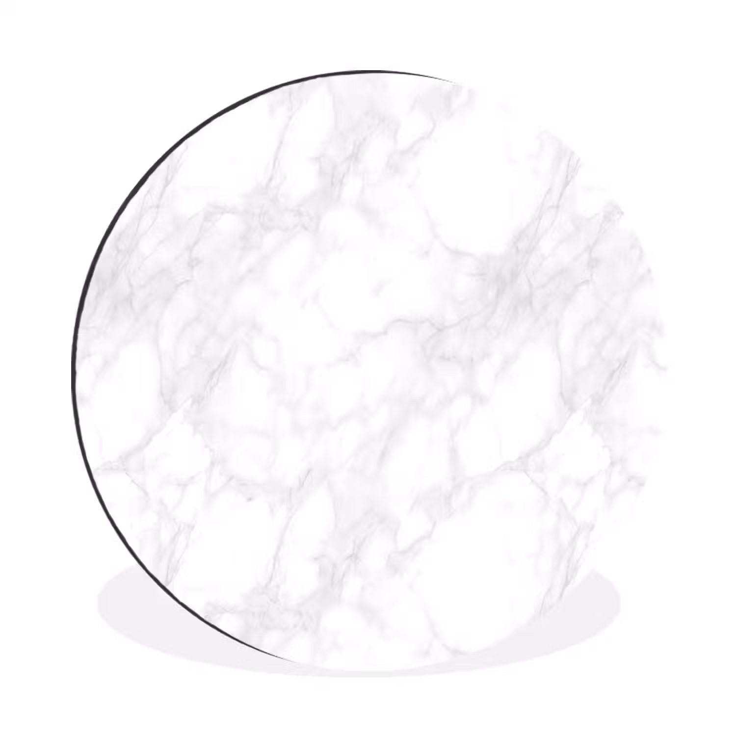 Minimalistisch - Wit - Grijze aders Wandcirkel aluminium klein 190 -3d