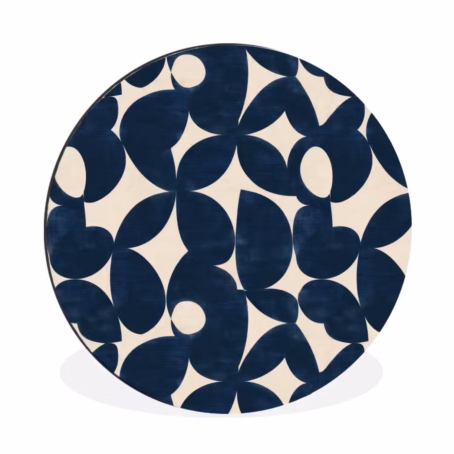 Modern - Geometrisch - Blauw Wandcirkel aluminium klein 190 -3d