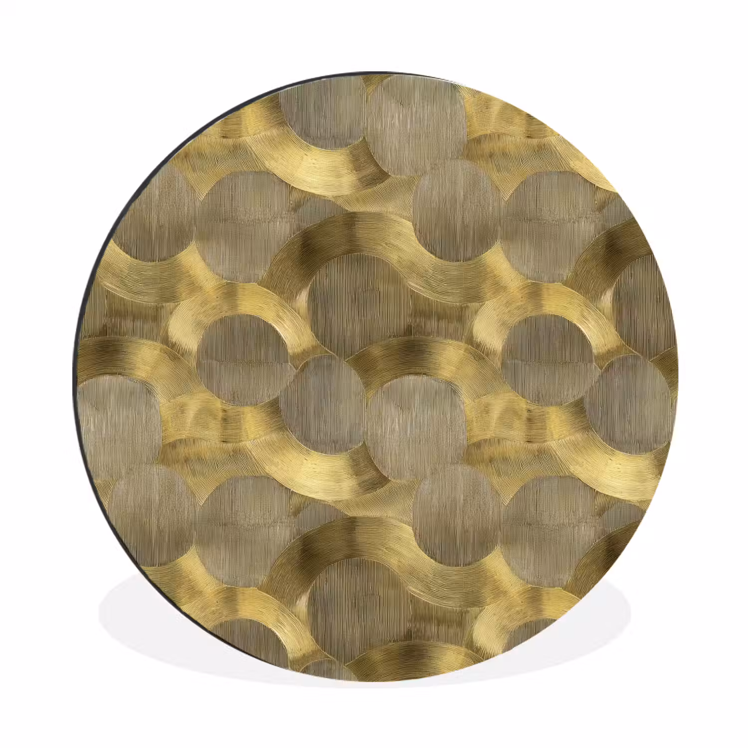 Modern - Geometrisch - Goud Wandcirkel aluminium klein 190 -3d