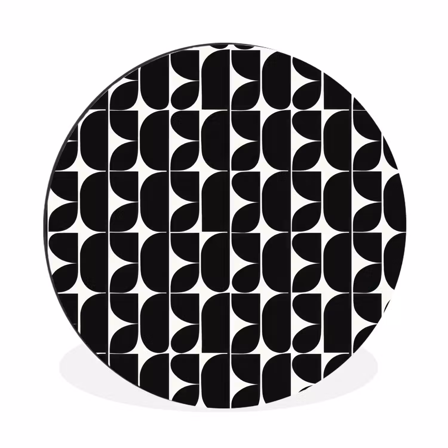 Modern - Geometrisch - Zwart Wandcirkel aluminium klein 190 -3d
