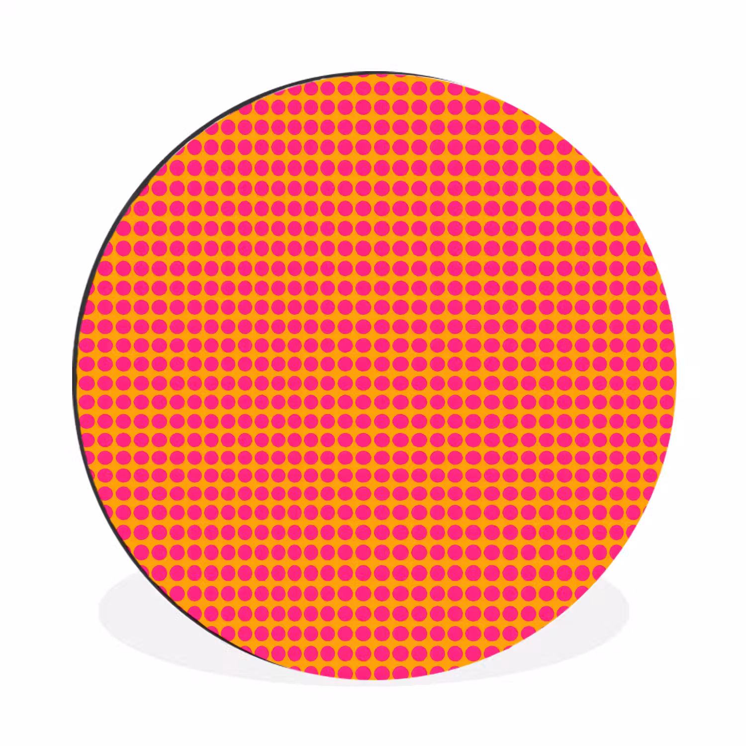 Modern - Stippen - Oranje Wandcirkel aluminium klein 190 -3d