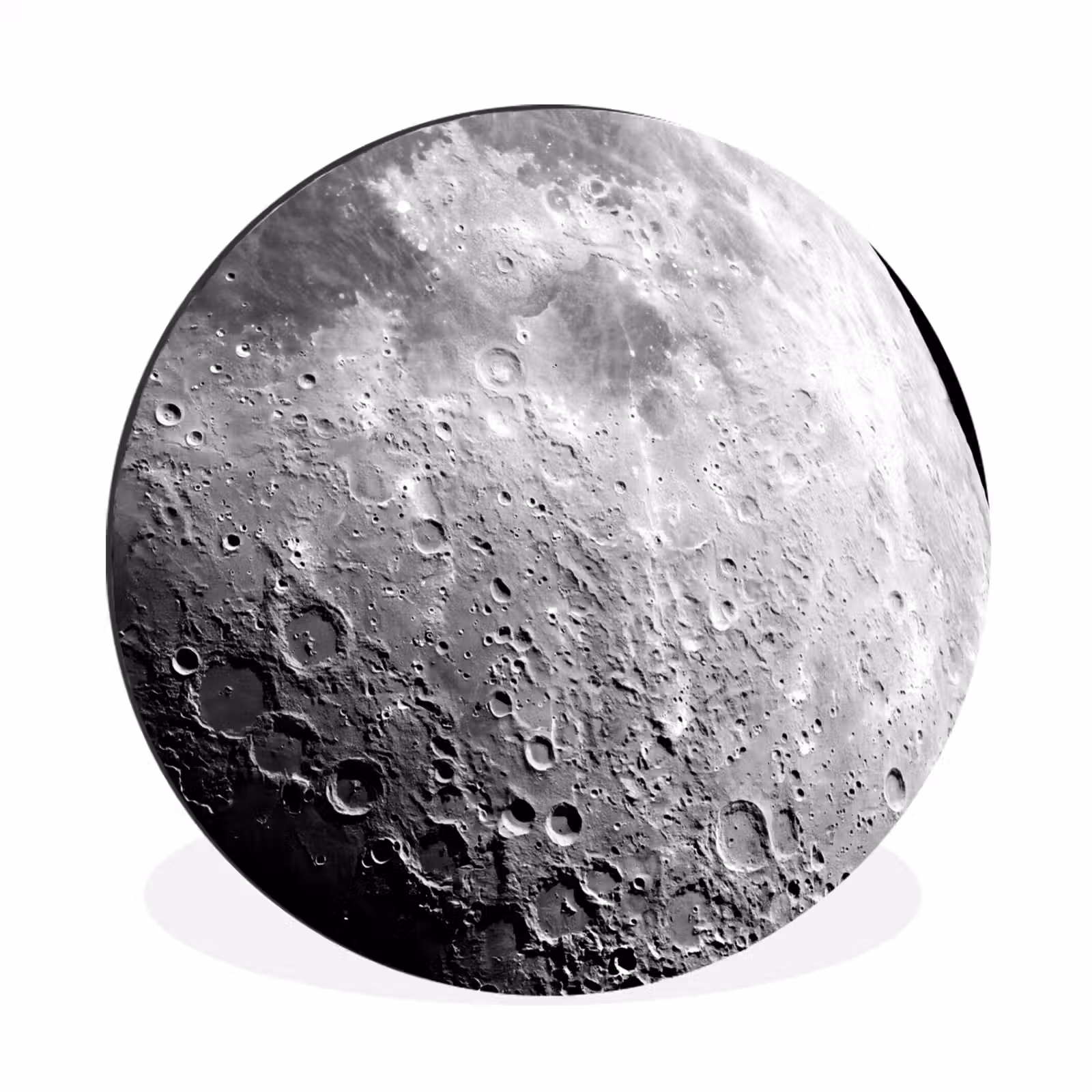 Alu-Dibond-Bild Rund - Mond – Krater – Weltraum - Maan - Kraters - Ruimte Wandcirkel aluminium klein