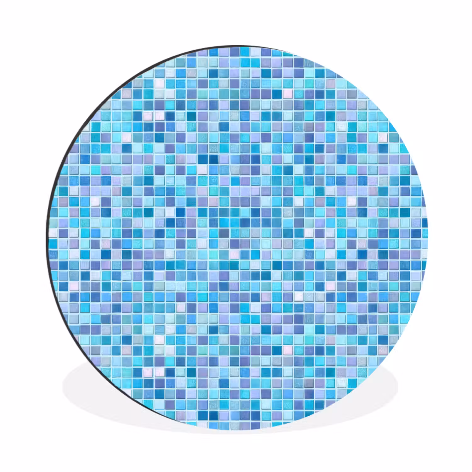 Mozaïek - Patroon - Turquoise Wandcirkel aluminium klein 190 -3d