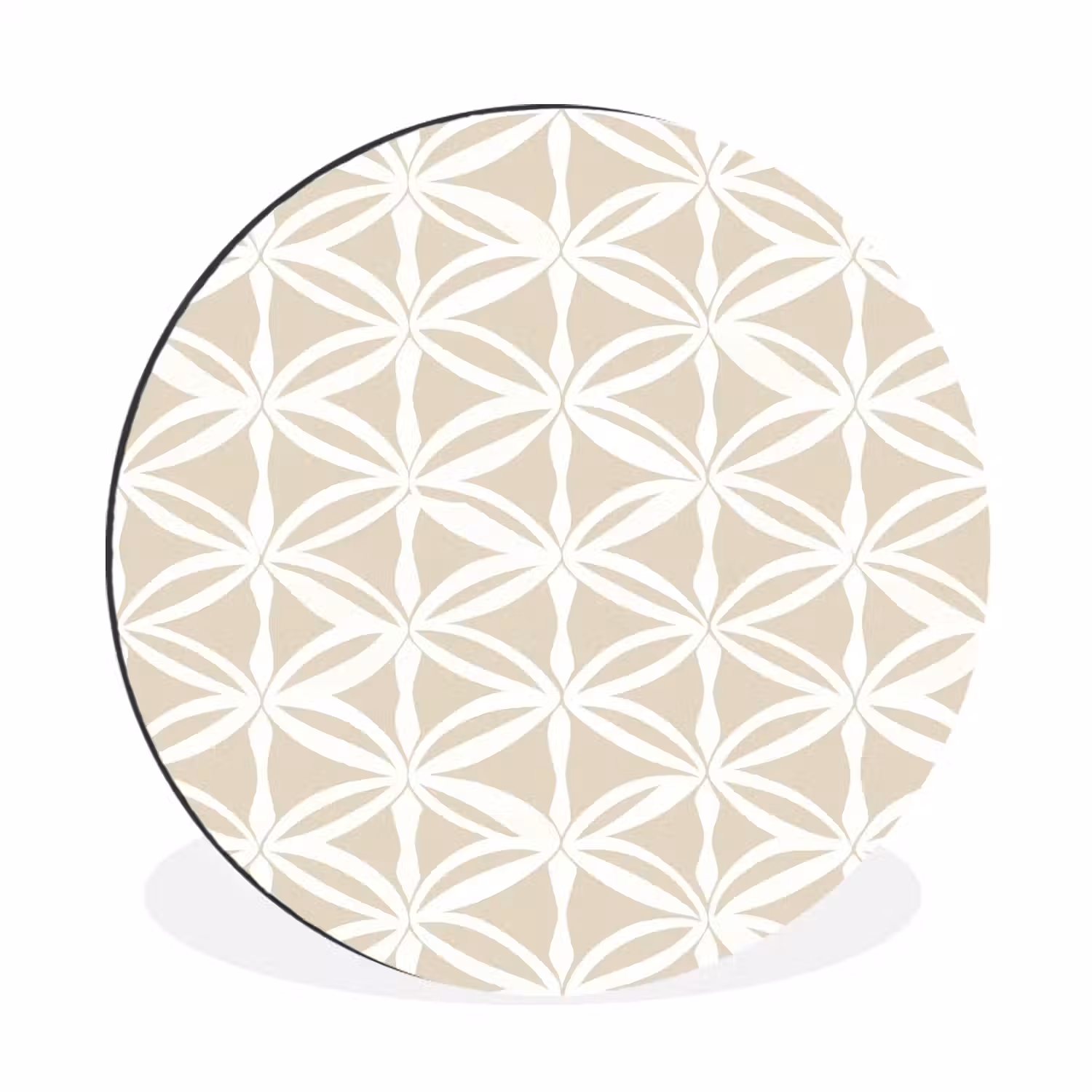 Motief - Modern - Beige Wandcirkel aluminium klein 190 -3d