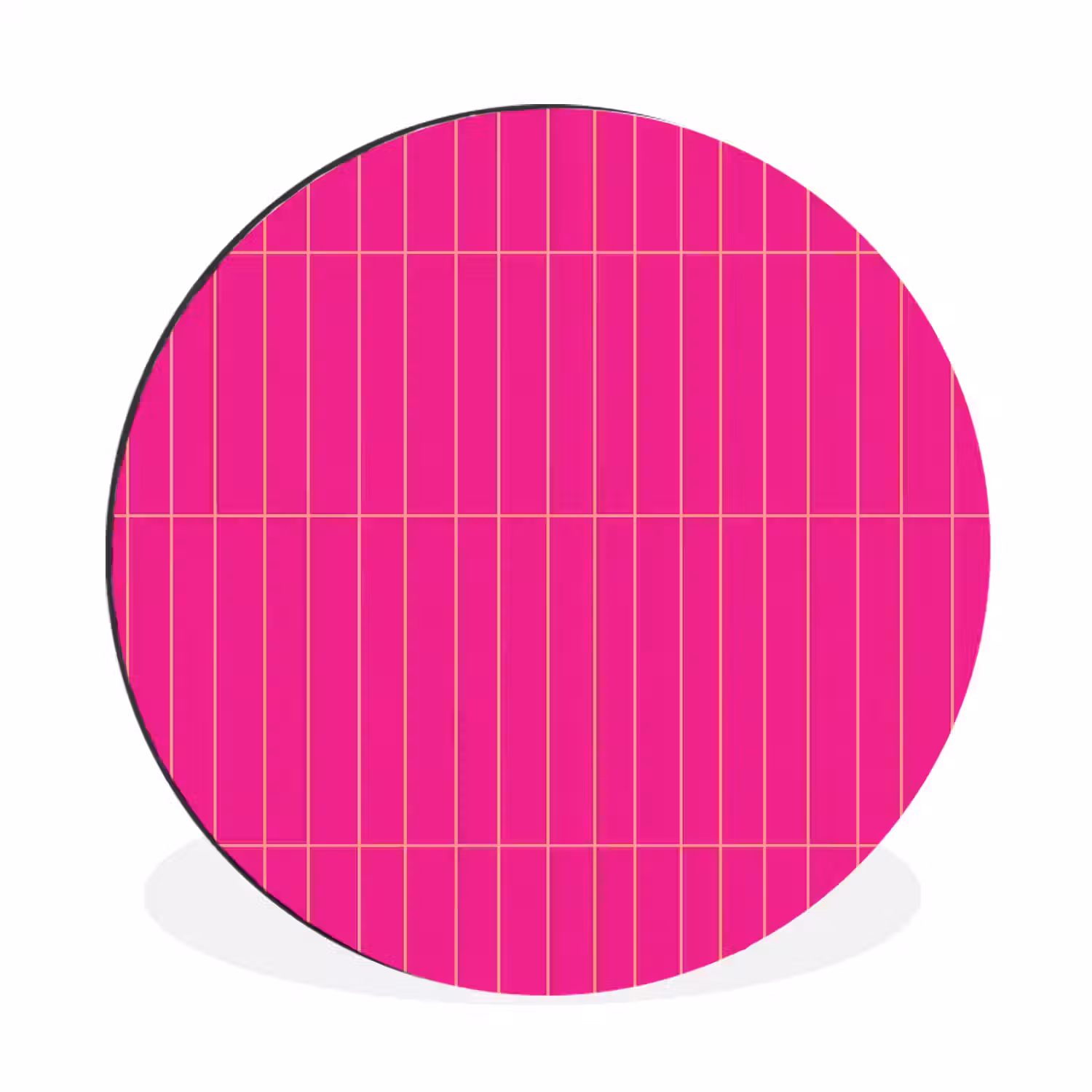 Patroon - Tegel - Magenta - Roze Wandcirkel aluminium klein 190 -3d