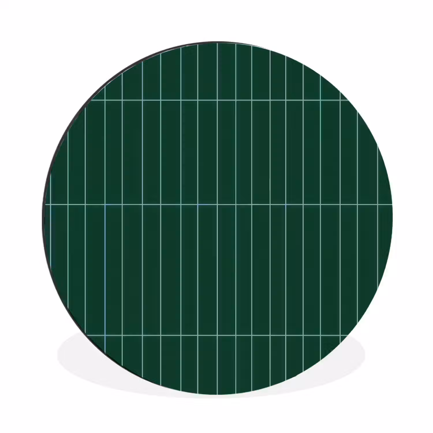 Patroon - Tegels - Donkergroen Wandcirkel aluminium klein 190 -3d